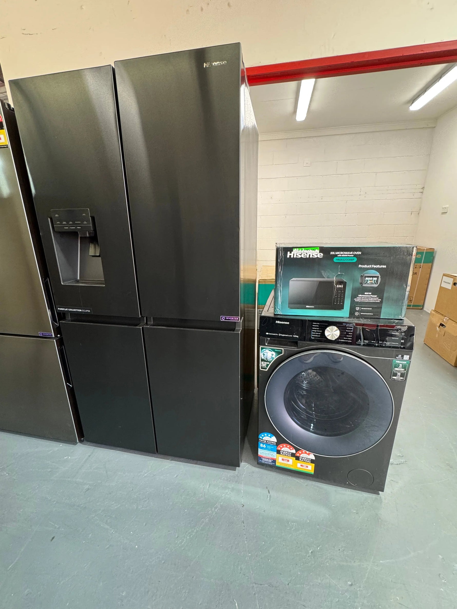 Combo Deal Refurbished Hisense 585 litres fridge freezer Hisense 10kg washing machine and Hisense 20 litres microwave | SYDNEY