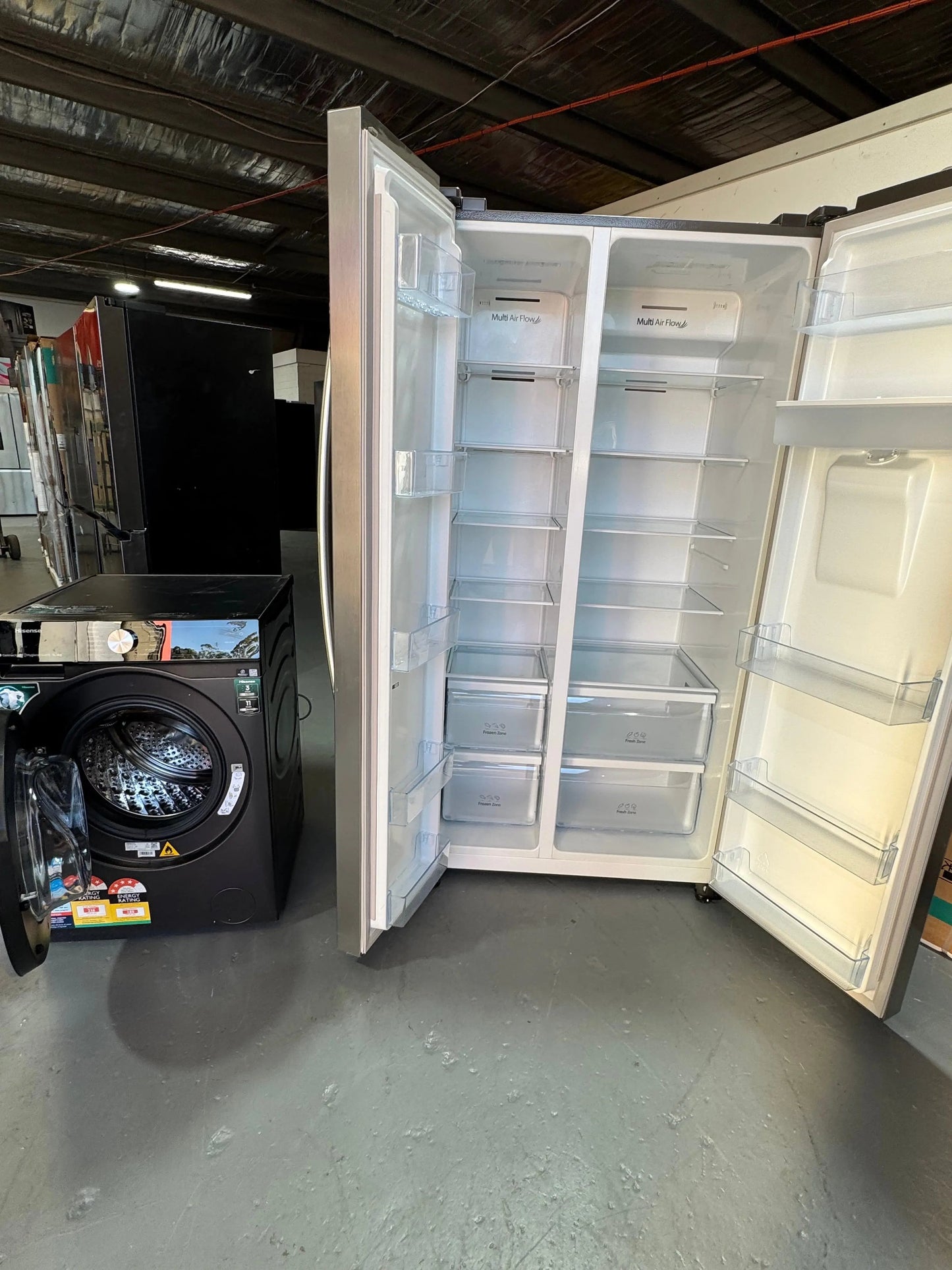 Combo Deal refurbished Hisense 578 litres fridge freezer and Hisense 10 kg washing machine | SYDNEY