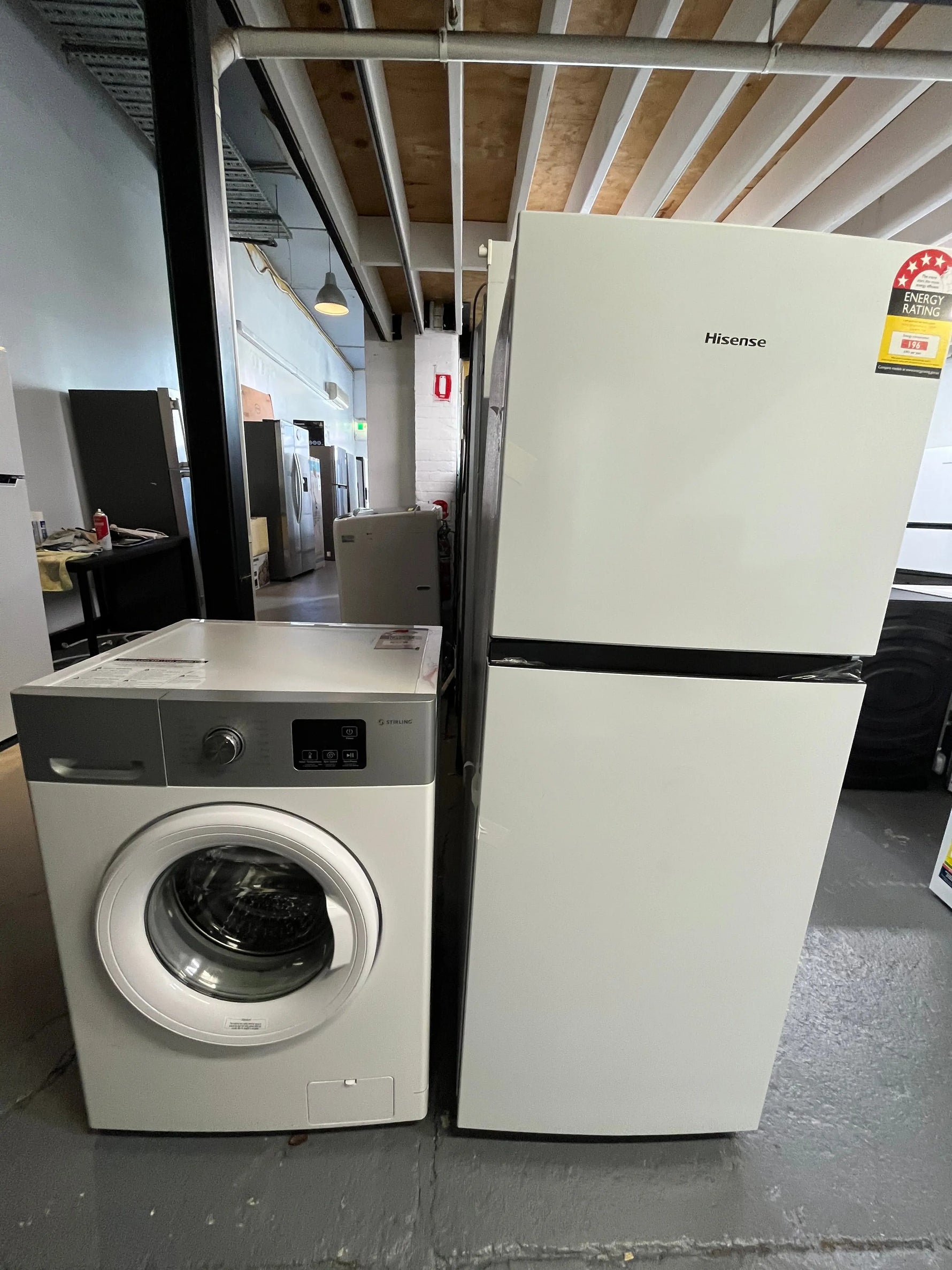 Combo Hisense 205 ltr top mount fridge freezer & Starling 8 kg front loader washer | ALEXANDRIA