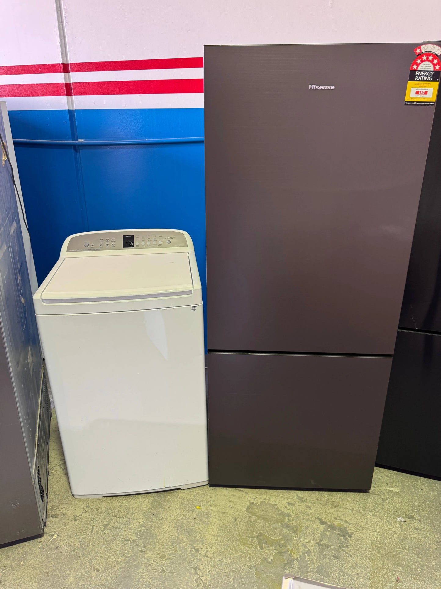 Combo Hisense 417 Litres Seven star Fridge Freezer and Fisher Paykel 8.5 Kgs Washing Machine | PERTH