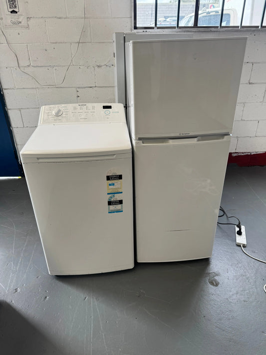 Combo Refurbished Westinghouse 230 ltr fridge freezer & Simpson 5.5 kg top loader washer | SYDNEY