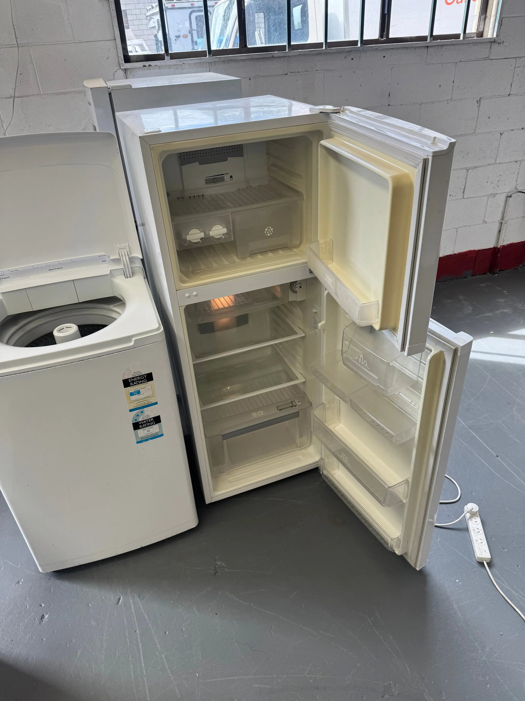 Combo Refurbished Westinghouse 230 ltr fridge freezer & Simpson 5.5 kg top loader washer | SYDNEY