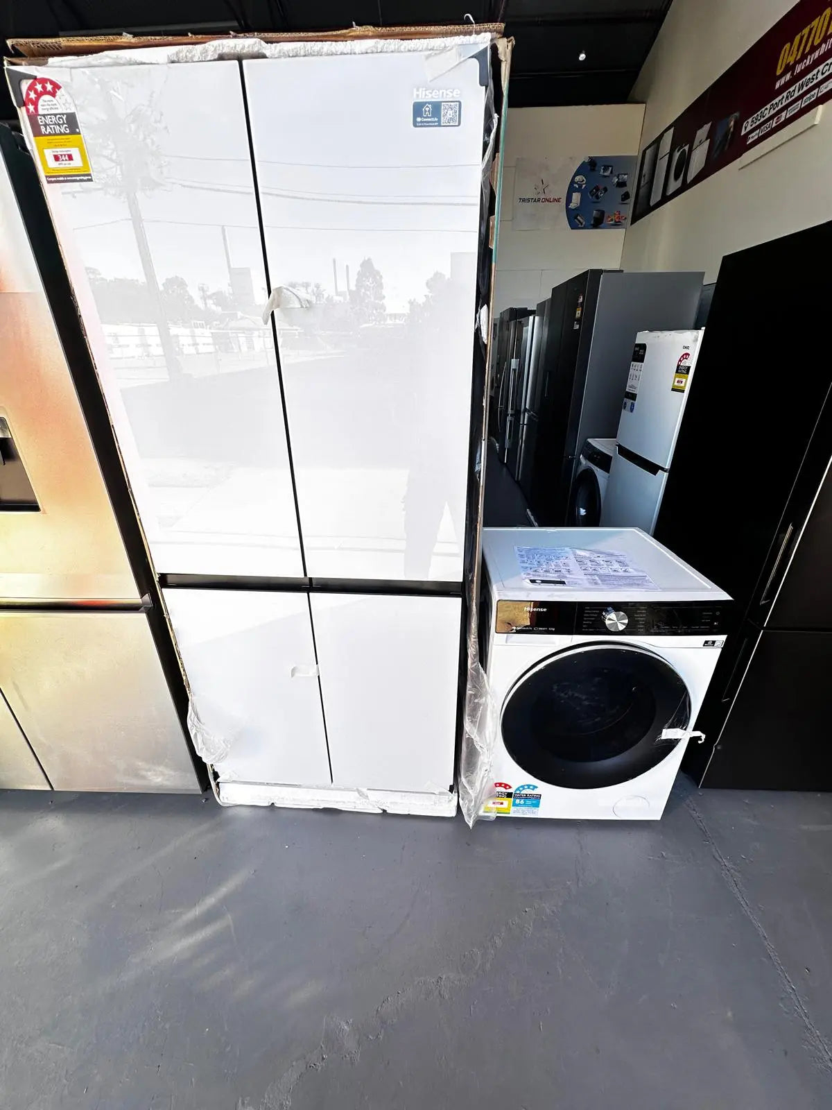 Combo – Hisense 483 L Quad Door Fridge Freezer + Hisense 10 kg Front Load Washer | ADELAIDE