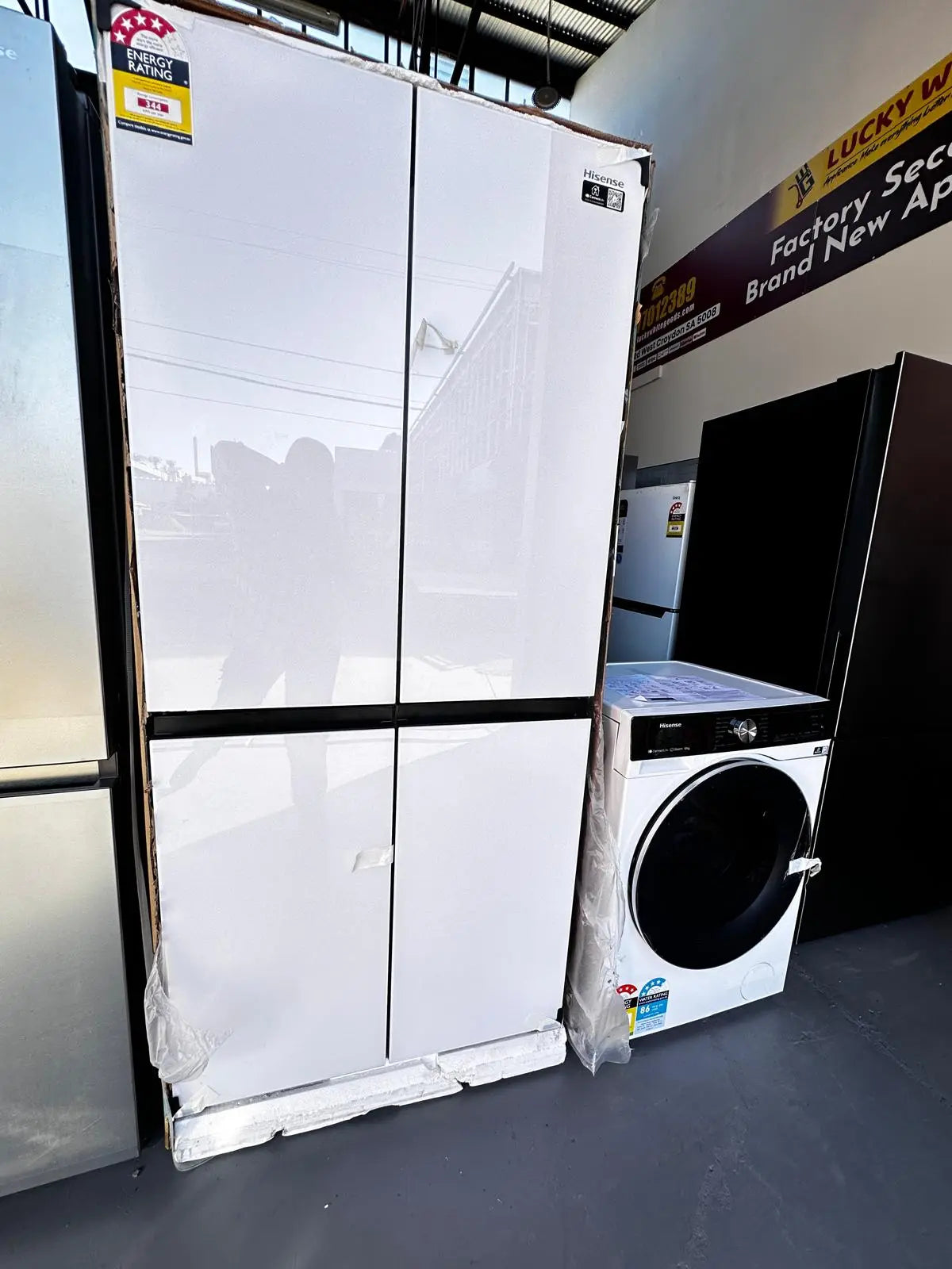 Combo – Hisense 483 L Quad Door Fridge Freezer + Hisense 10 kg Front Load Washer | ADELAIDE