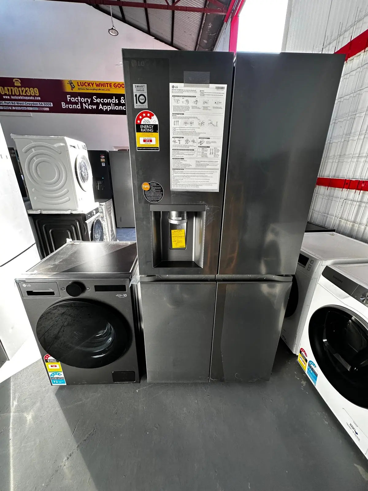 Combo – LG 506 L Quad Door Fridge Freezer + LG 10 kg Front Load Washer | ADELAIDE
