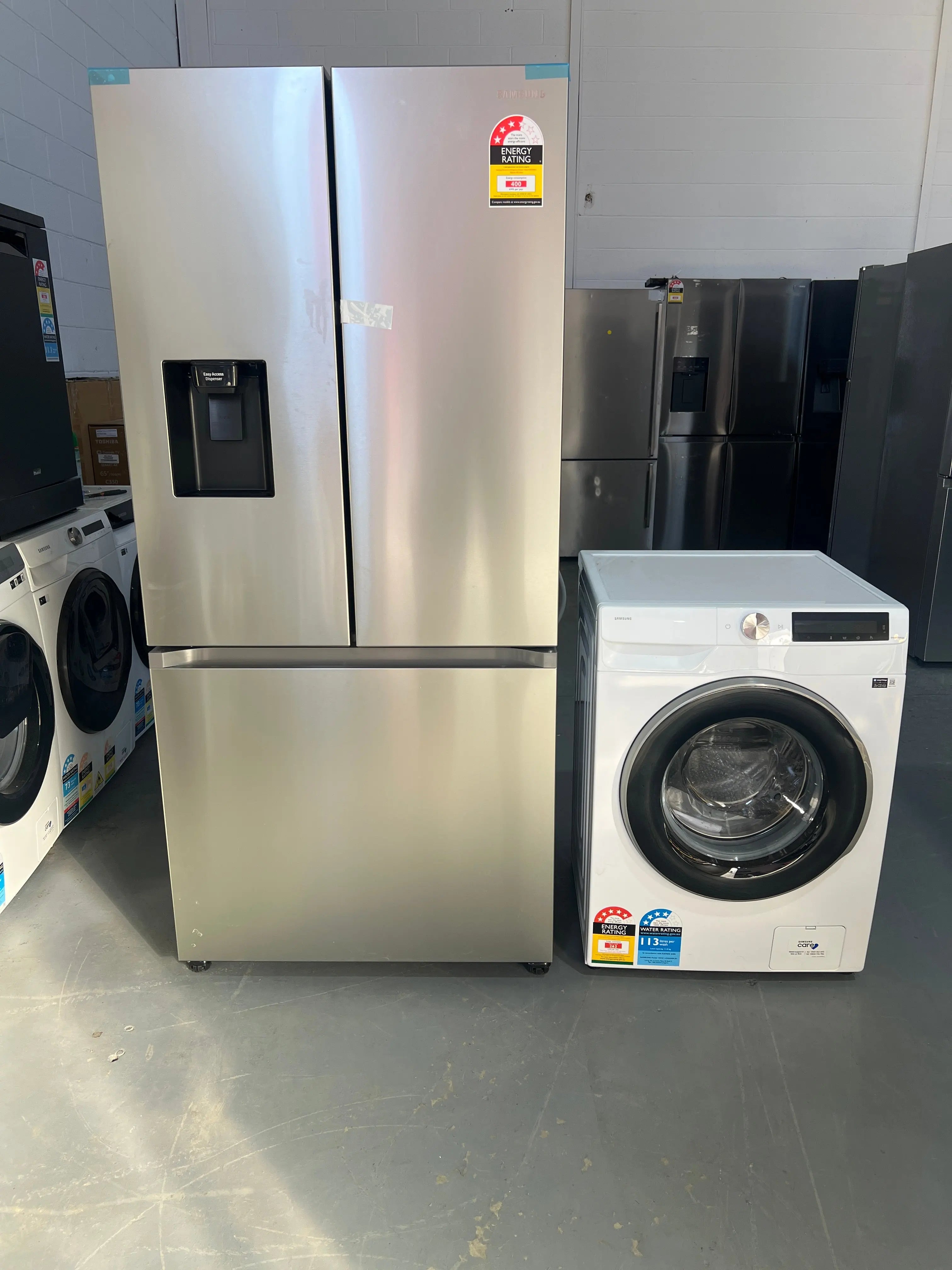 Combo – Samsung 495 L French Door Fridge Freezer + Samsung 11 kg Front Load Washer | ADELAIDE