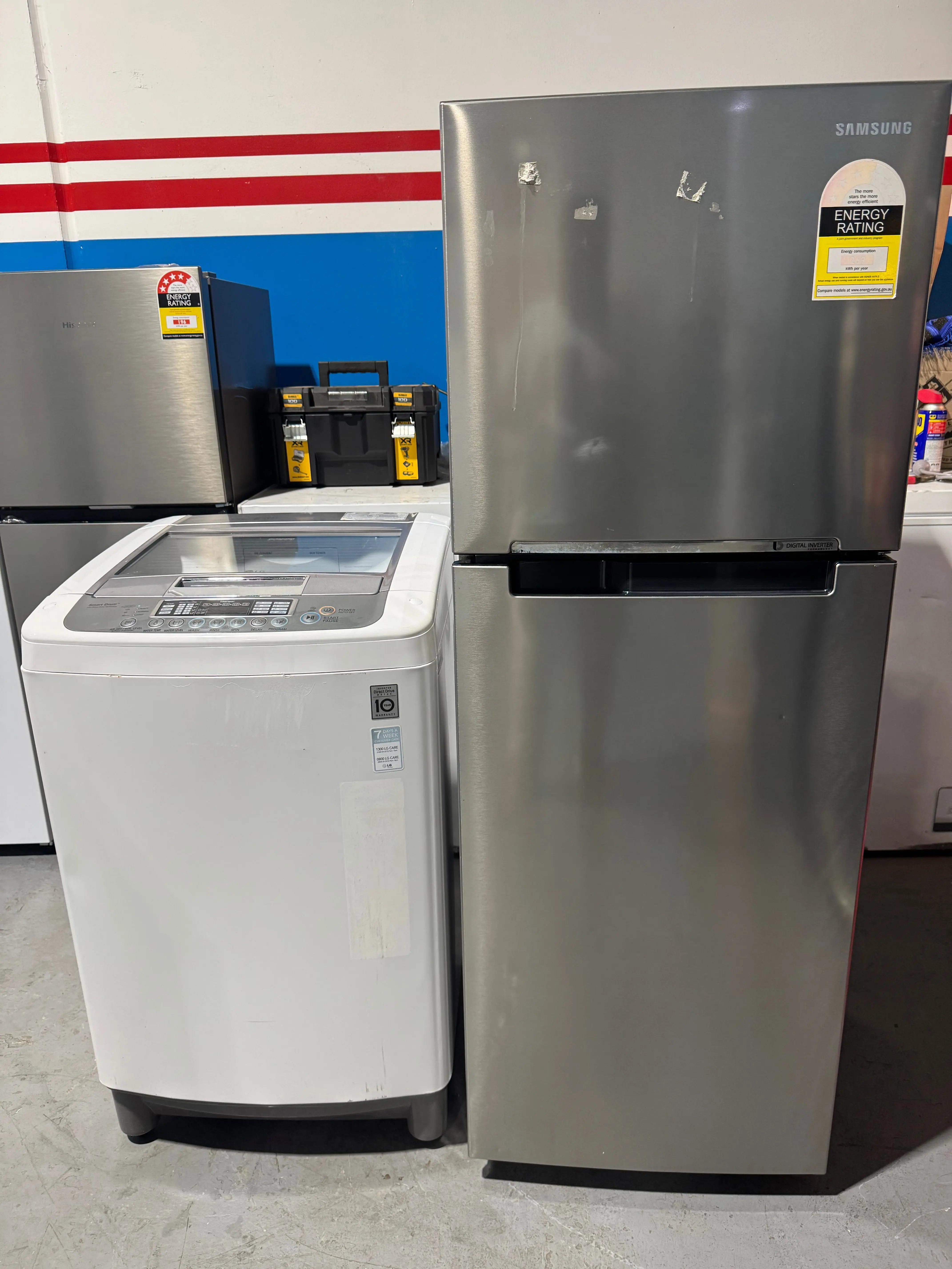 Combo refurbished Samsung 255 litres fridge freezer and LG 6.5kg washing machine | PERTH