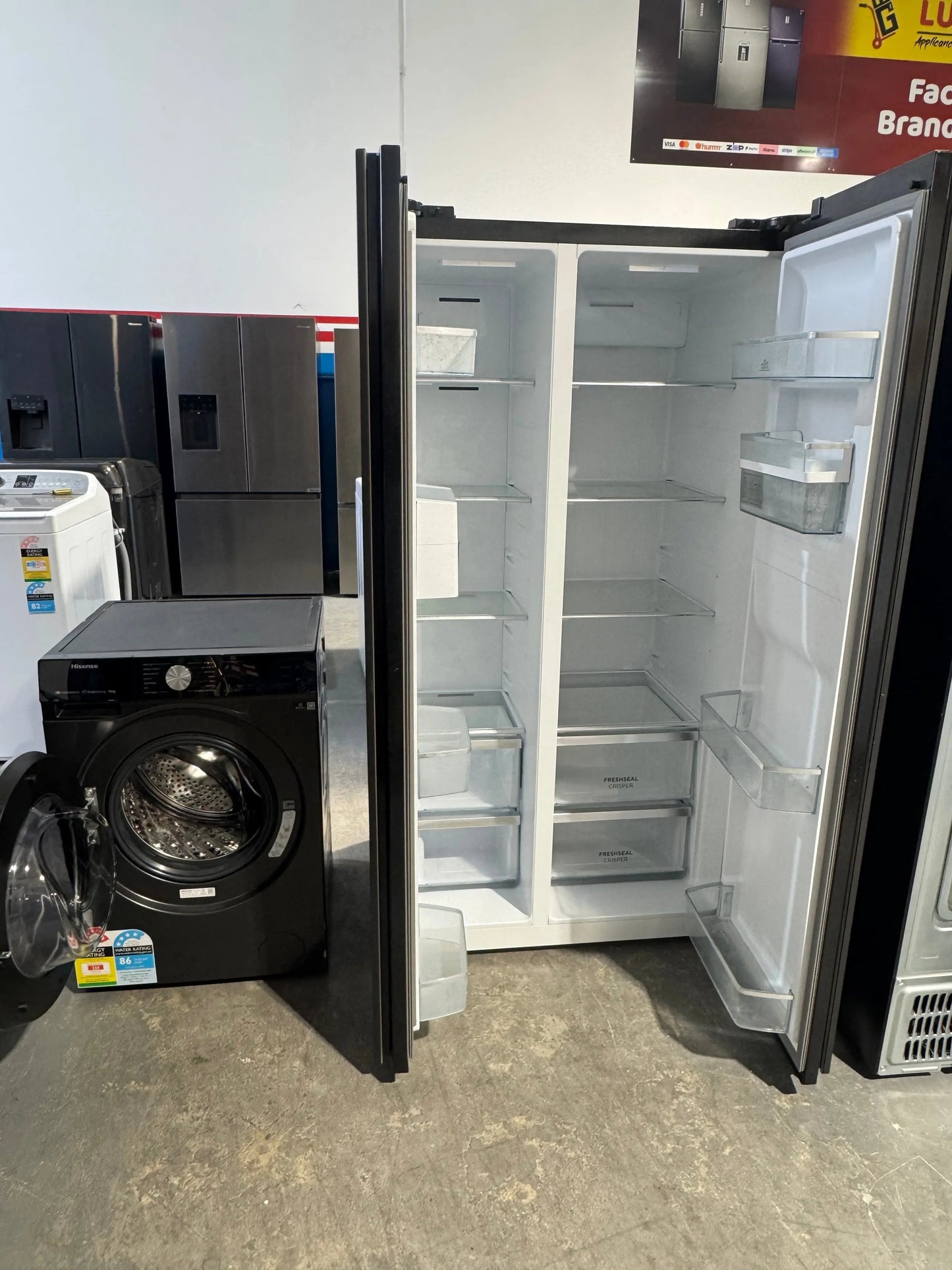 Combo refurbished Westinghouse 619 litres fridge freezer and Hisense 10kg washing machine | PERTH