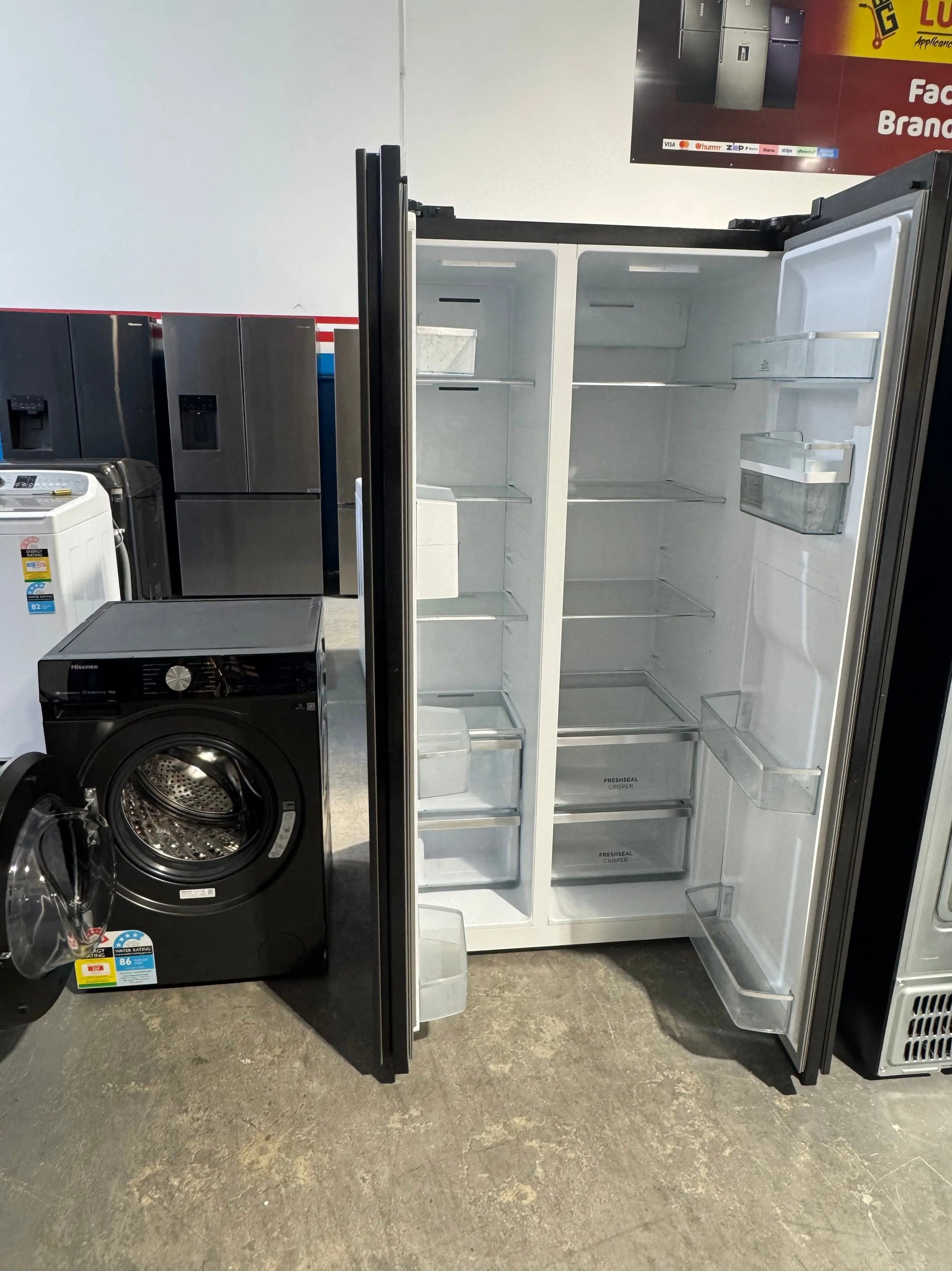 Combo refurbished Westinghouse 619 litres fridge freezer and Hisense 10kg washing machine | PERTH
