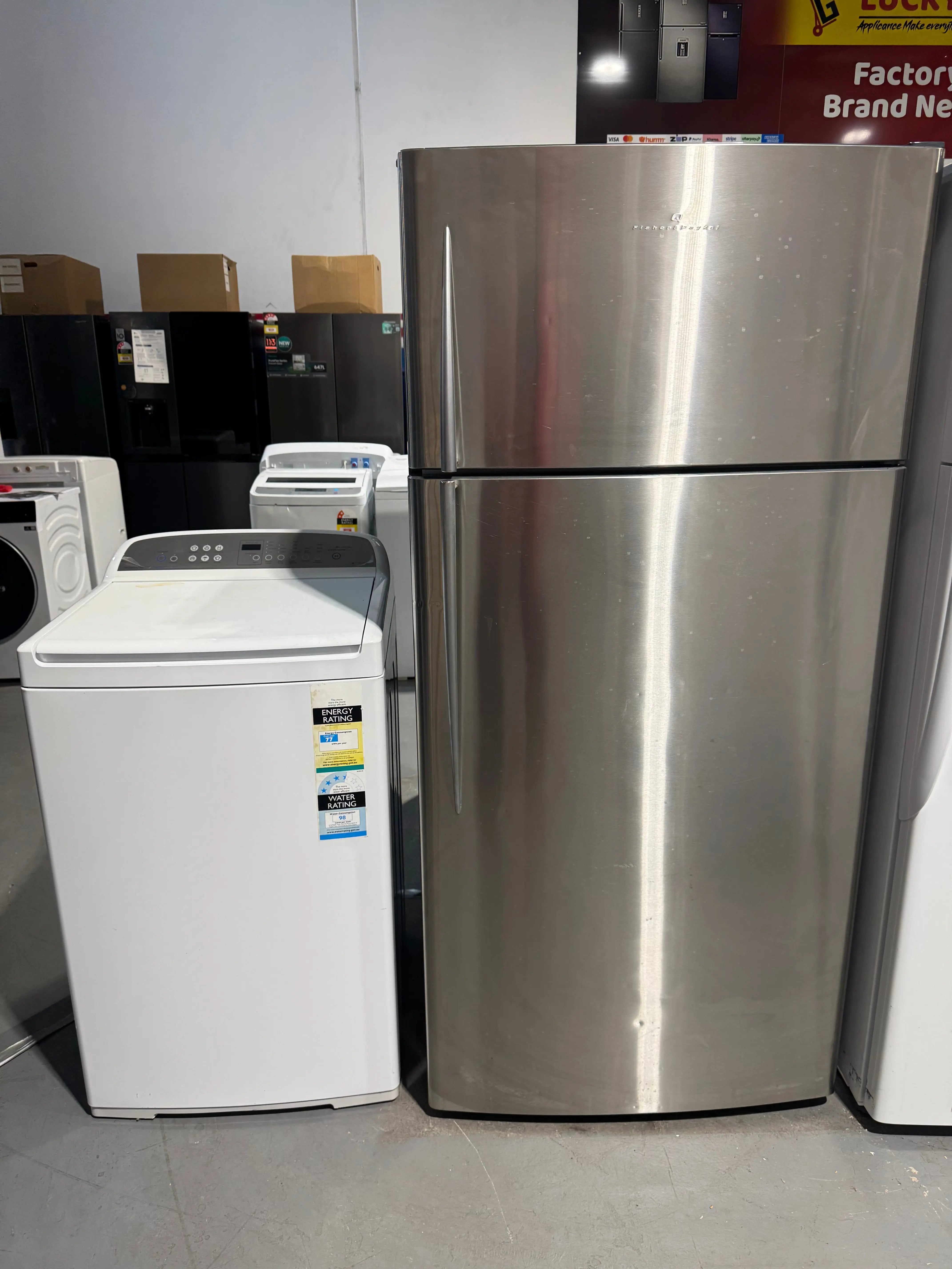 Combo refurbished fisher and Paykel 517 litres fridge freezer and refurbished fisher and Paykel 8.5kg washer | PERTH