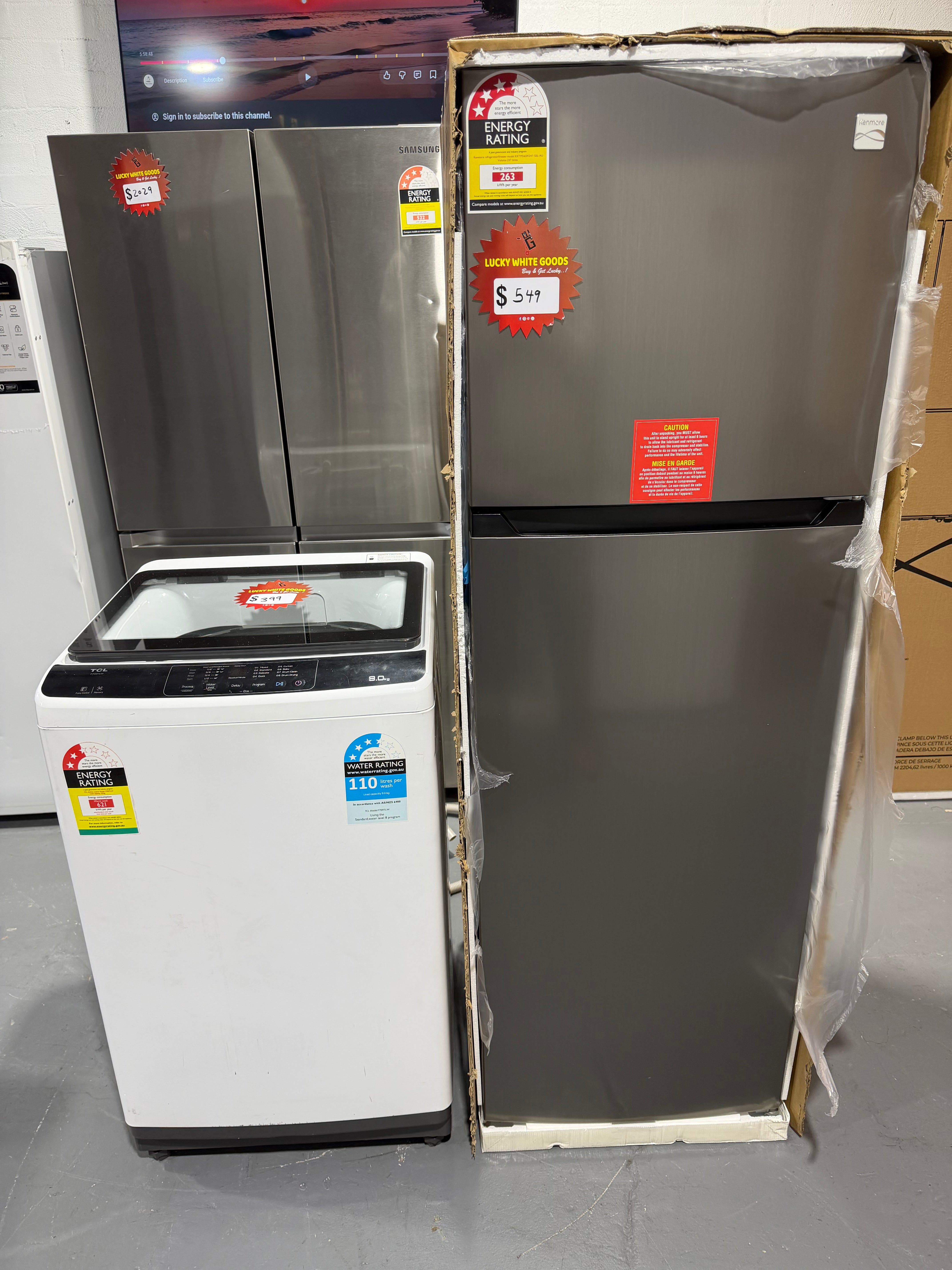Factory seconds Kenmore 247 liters fridge tcl 9 kg washing machine | ALEXANDRIA