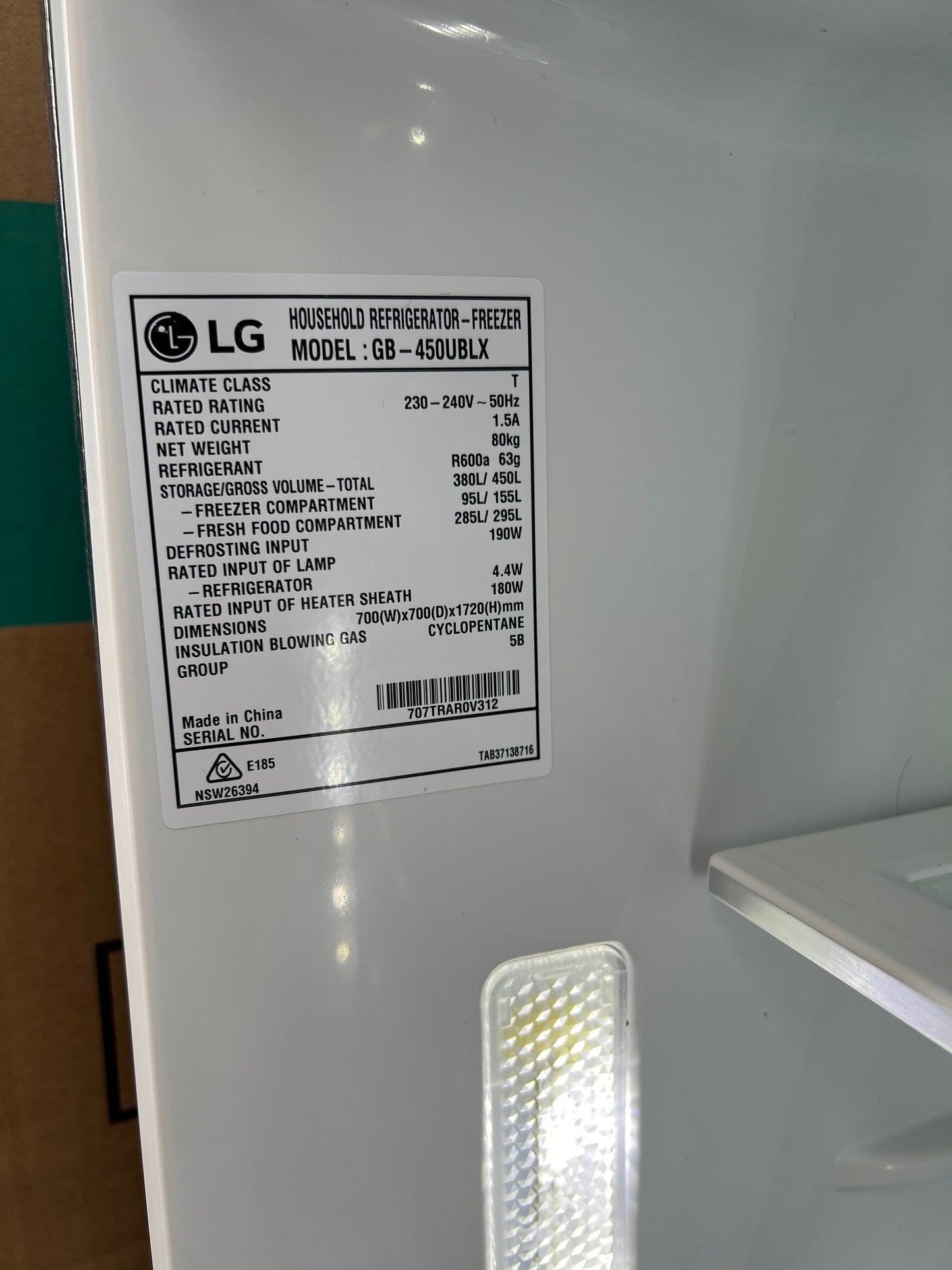 Refurbished LG 380 litres fridge freezer | Lucky white goods