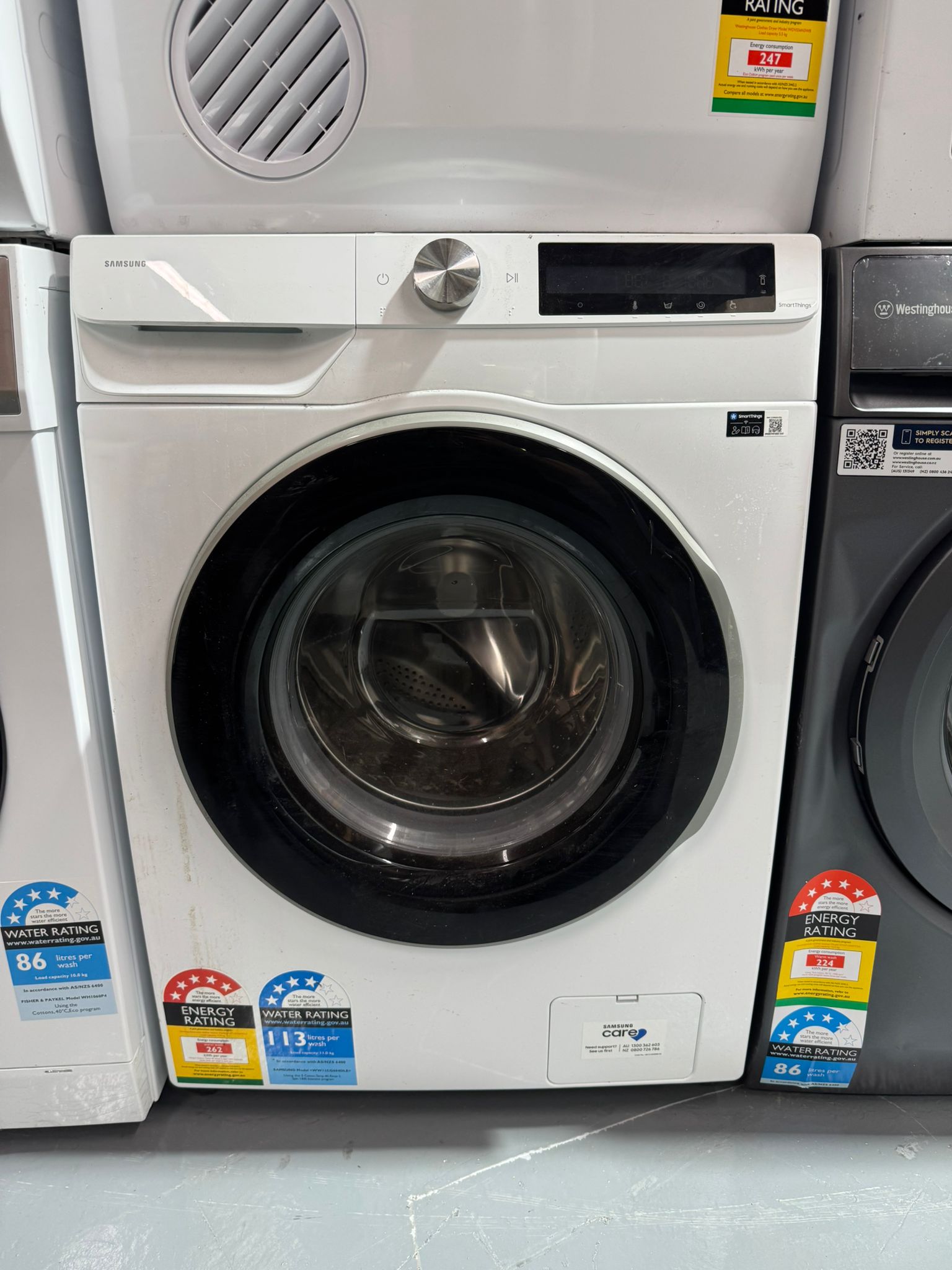 Factory second Samsung 11kg Front Load Smart Washer with Steam Wash Cycle - WW11CG604DLE