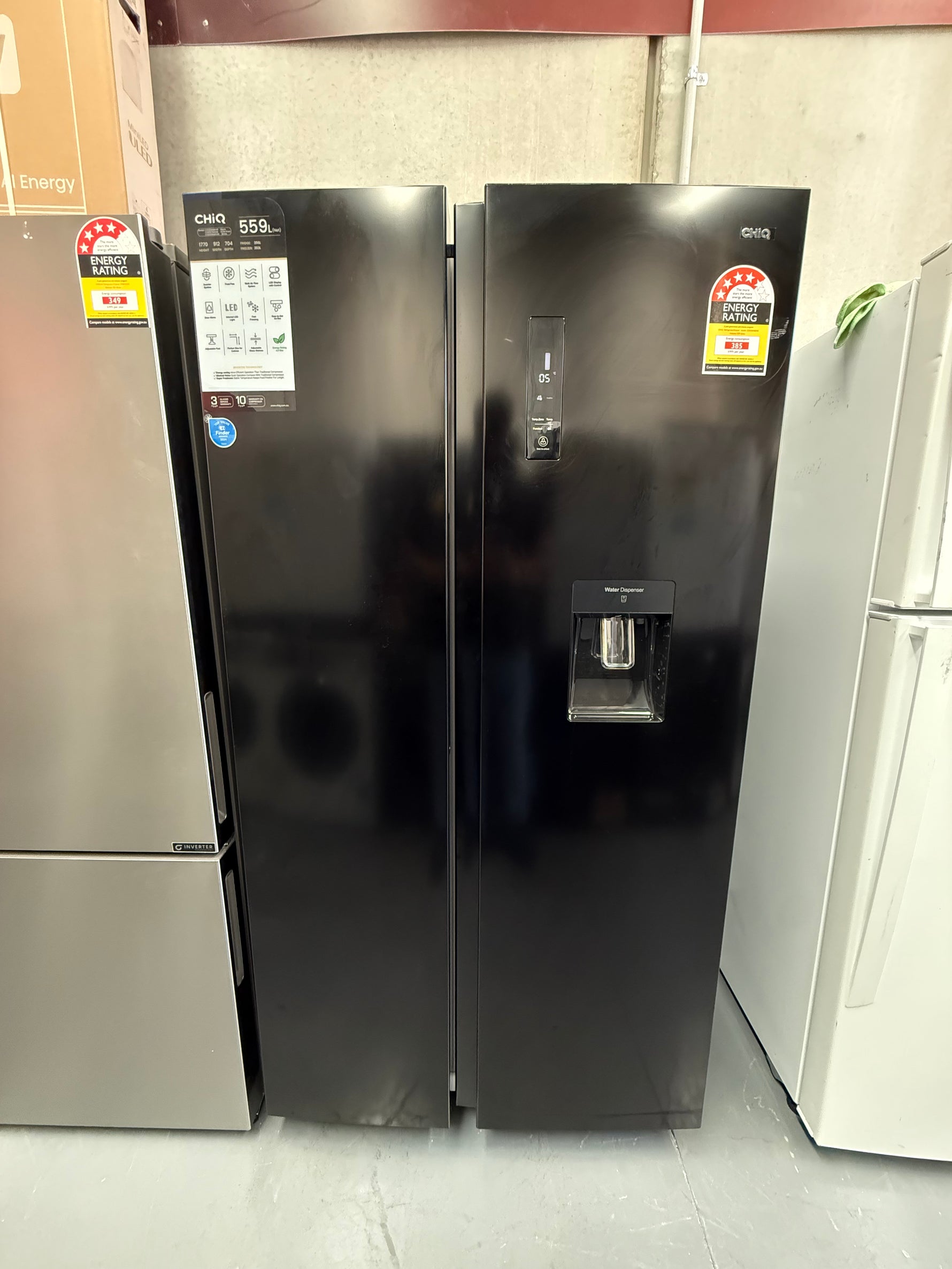 CHiQ 556L Side‑by‑Side Fridge – Near to New | CSS556NBD4E