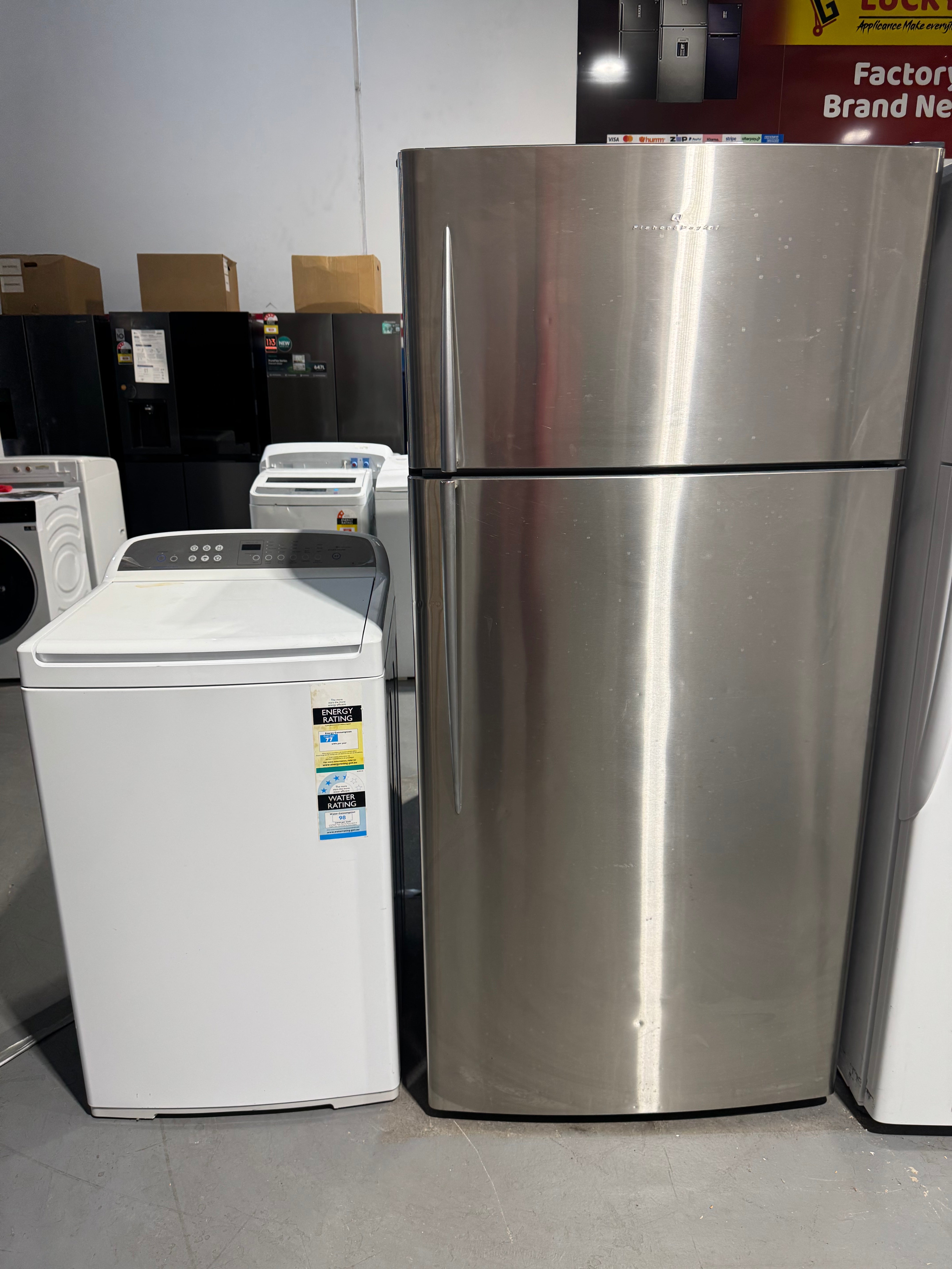 Combo refurbished fisher and Paykel 517 litres fridge freezer and refurbished fisher and Paykel 8.5kg washer | PERTH
