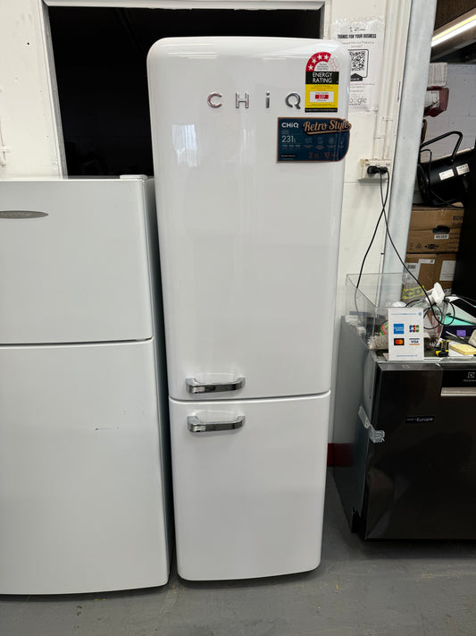 Factory second CHIQ 231 litres fridge freezer retro style CRBM227NW | SYDNEY