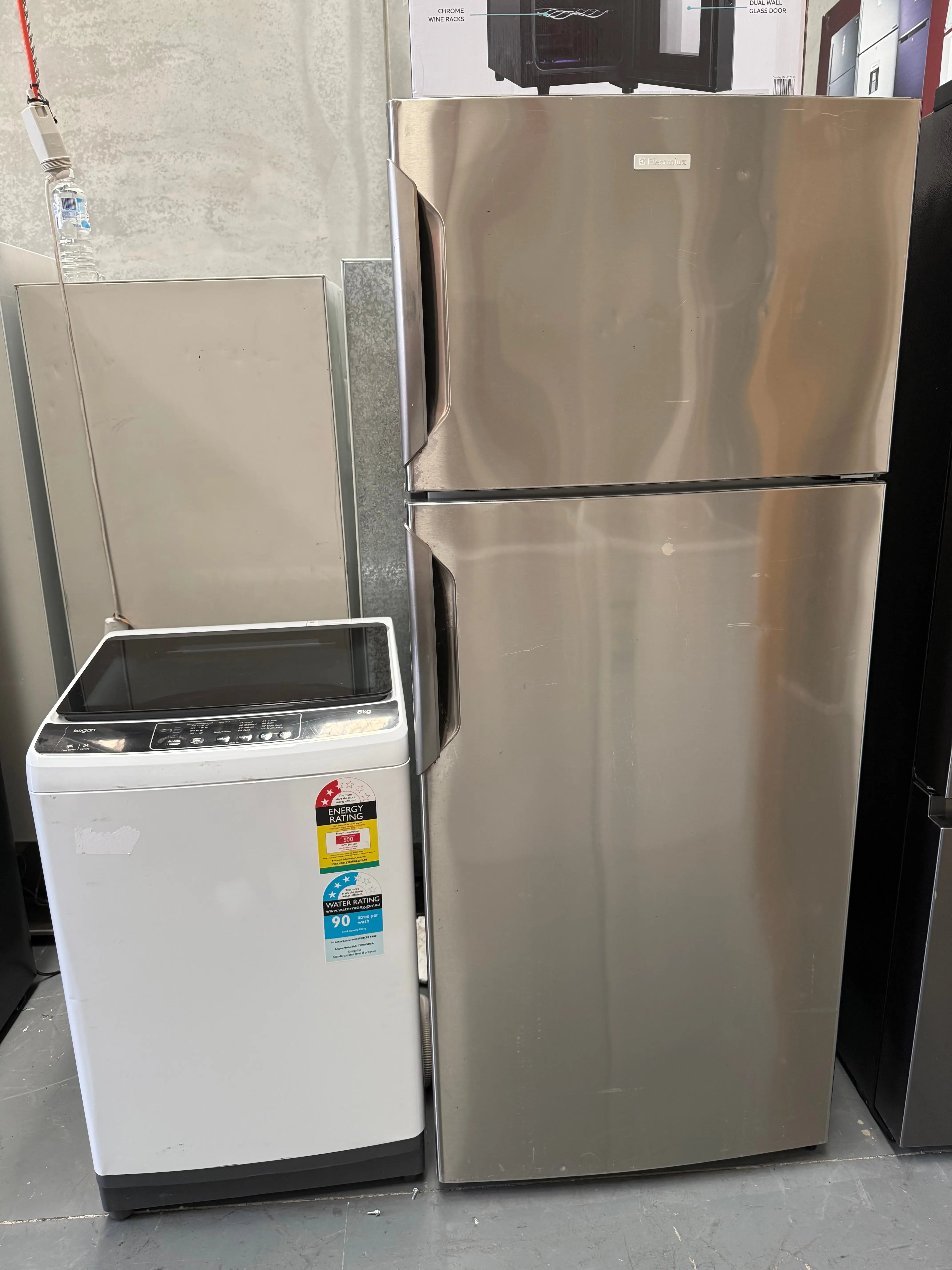 Electrolux 390L Top Mount Fridge + Kogan 8kg Top Load Washing Machine – Refurbished | MELBOURNE