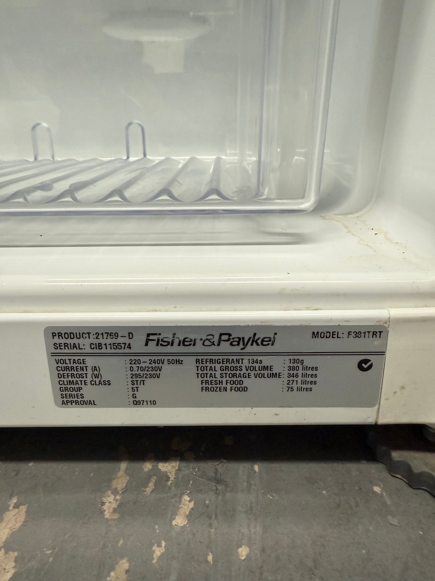 Fisher & Paykel 380L Top Mount Fridge – Refurbished | E381TRT