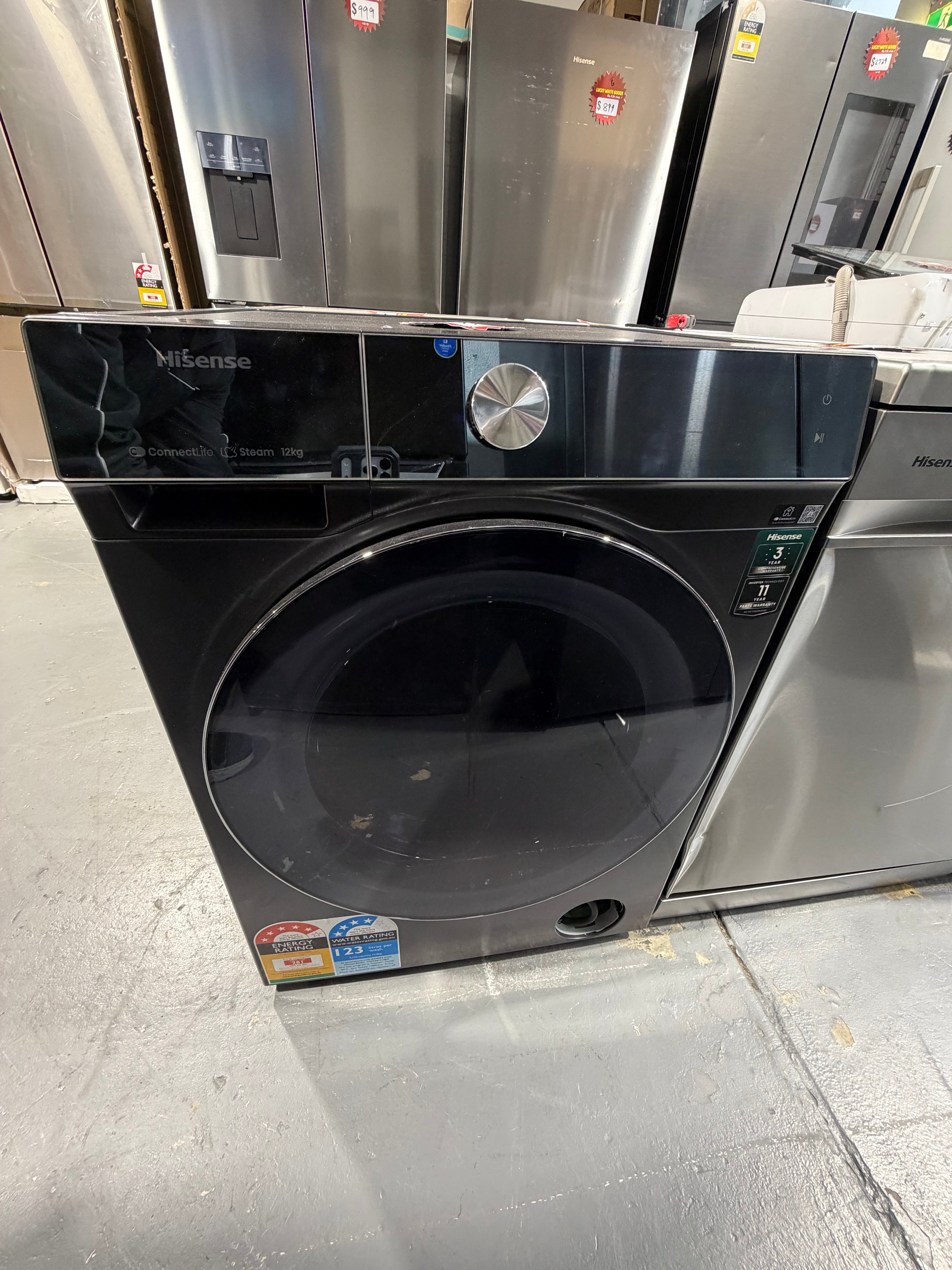 Refurbished Hisense 12 kg front loader washer model no -HWF9S1213BX | ALEXANDRIA