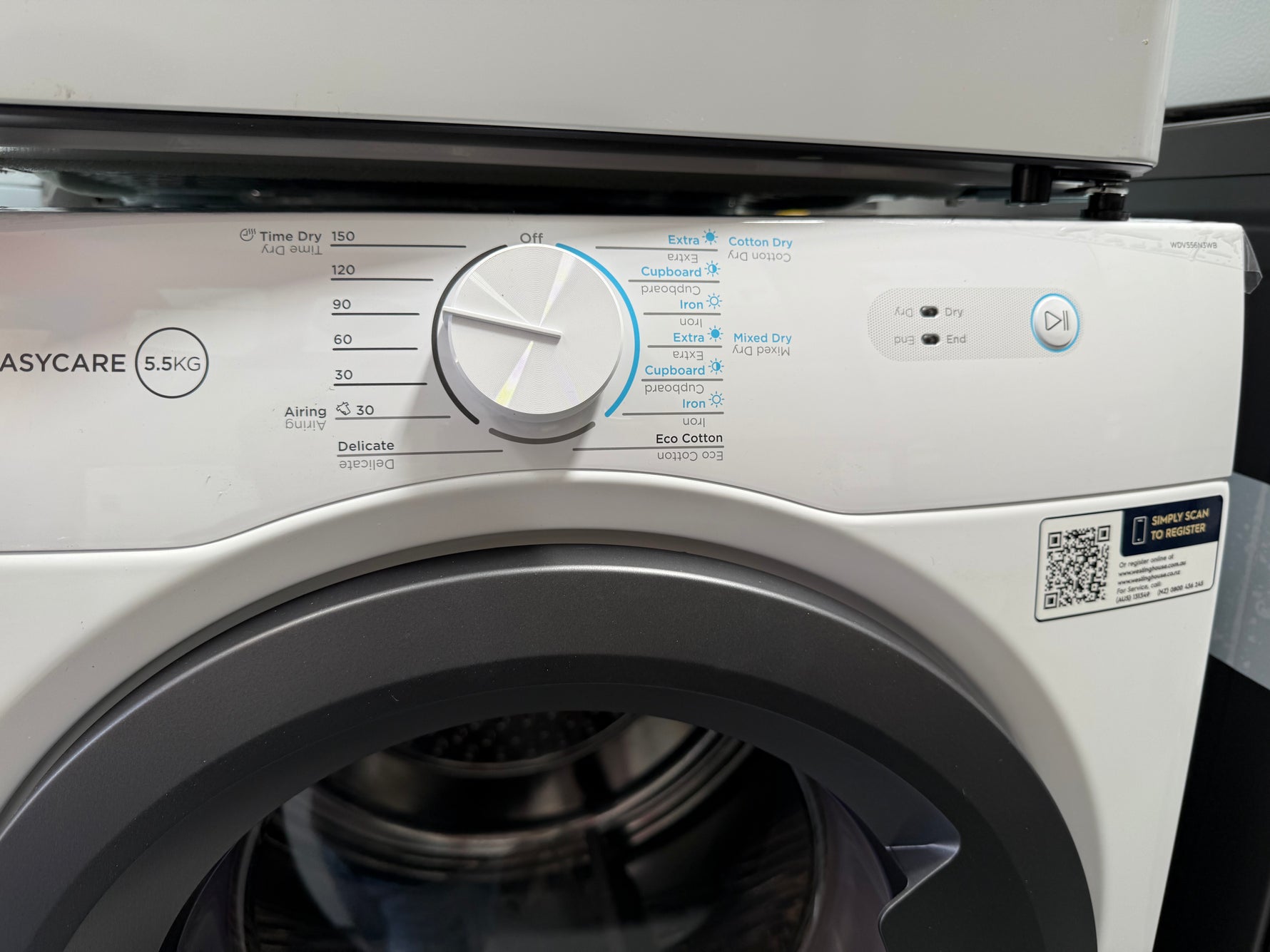 Westinghouse 5.5 kg Vented Clothes Dryer – Factory Seconds | WDV556N3WB