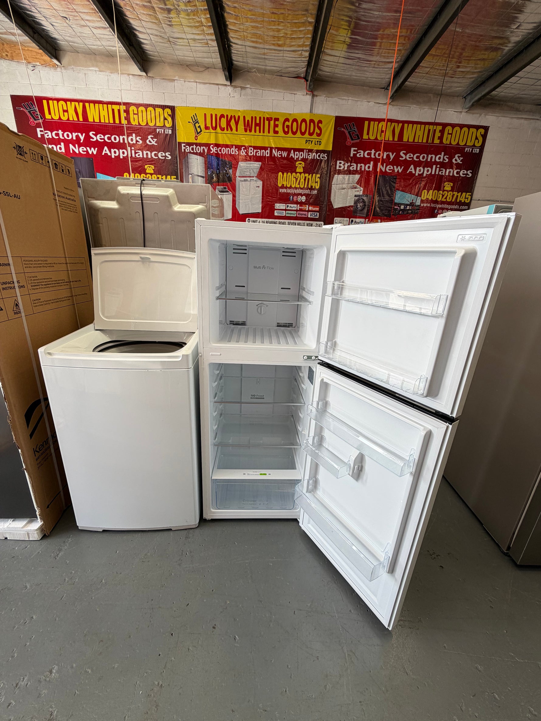 Refurbished Combo Chiq 202 ltr Top mount fridge freezer & Fisher and Paykel 8 kg Top loader washer