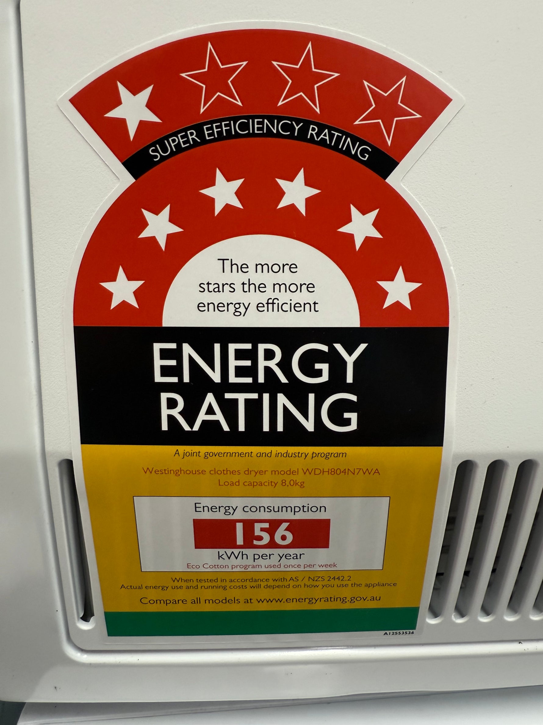 Westinghouse 8kg Heat Pump Dryer – Factory Seconds | WDH804N7WA