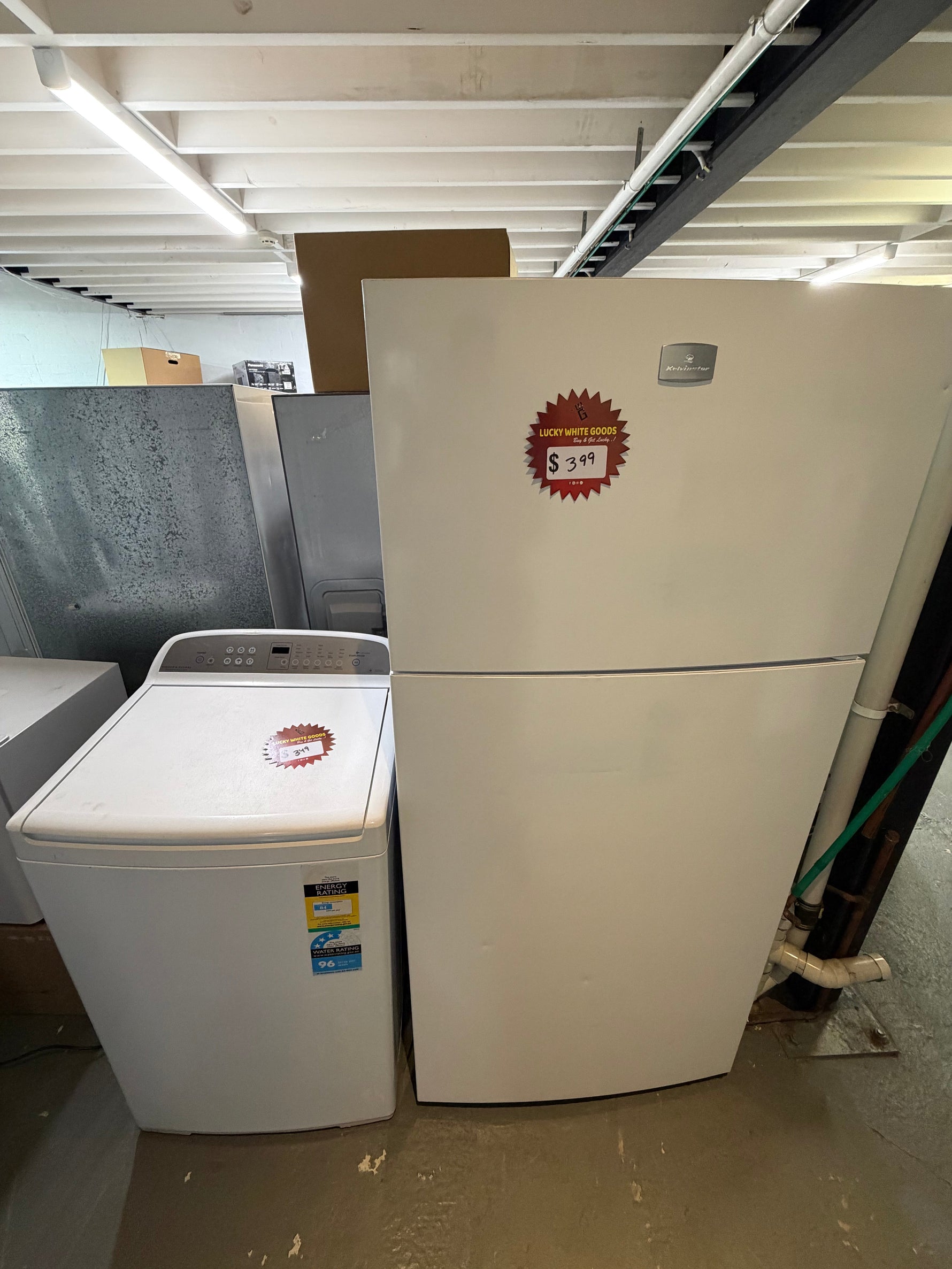 Refurbished Combo Kelvinator 536 ltr fridge freezer and Fisher & Paykel 8 kg Top loader washer | ALEXANDRIA