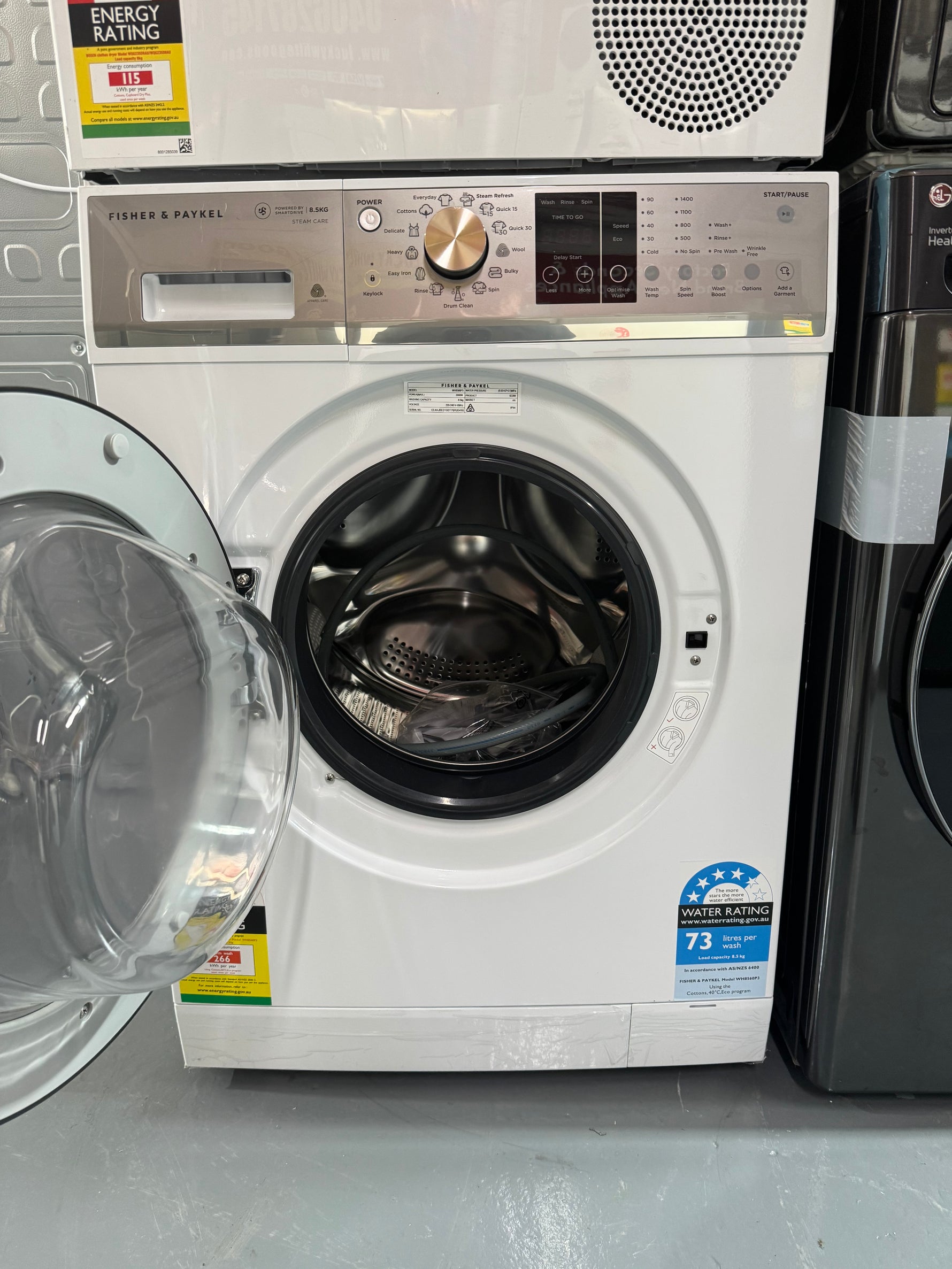 Fisher & Paykel Series 5 8.5kg Front Load Washing Machine with Steam Care WH8560P3