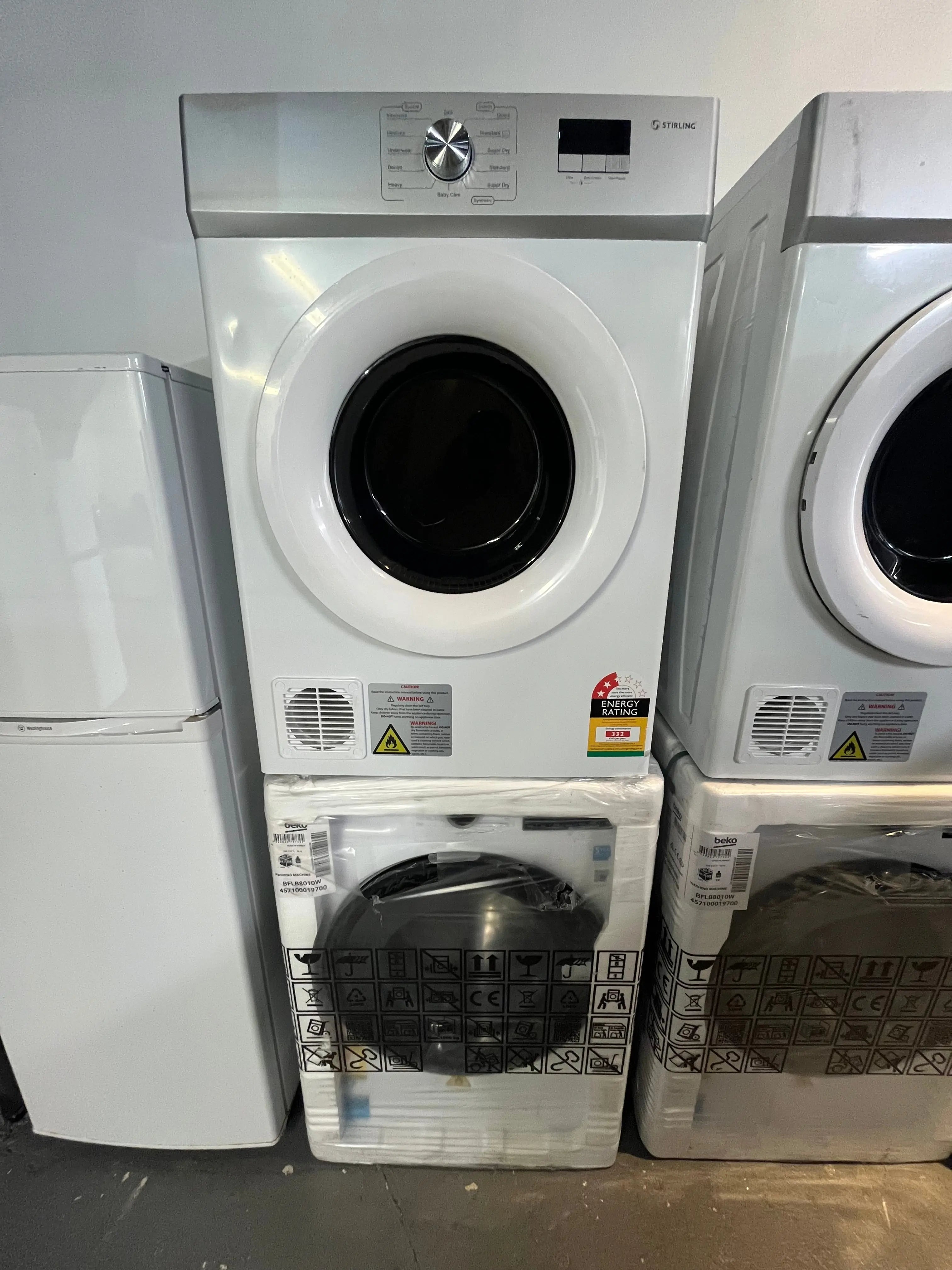 Factory Second Beko 8.0kg Front Load Washer + RefurbishedStirling 8.0kg Vented Dryer Combo – Family Value Pack | ALEXANDRIA