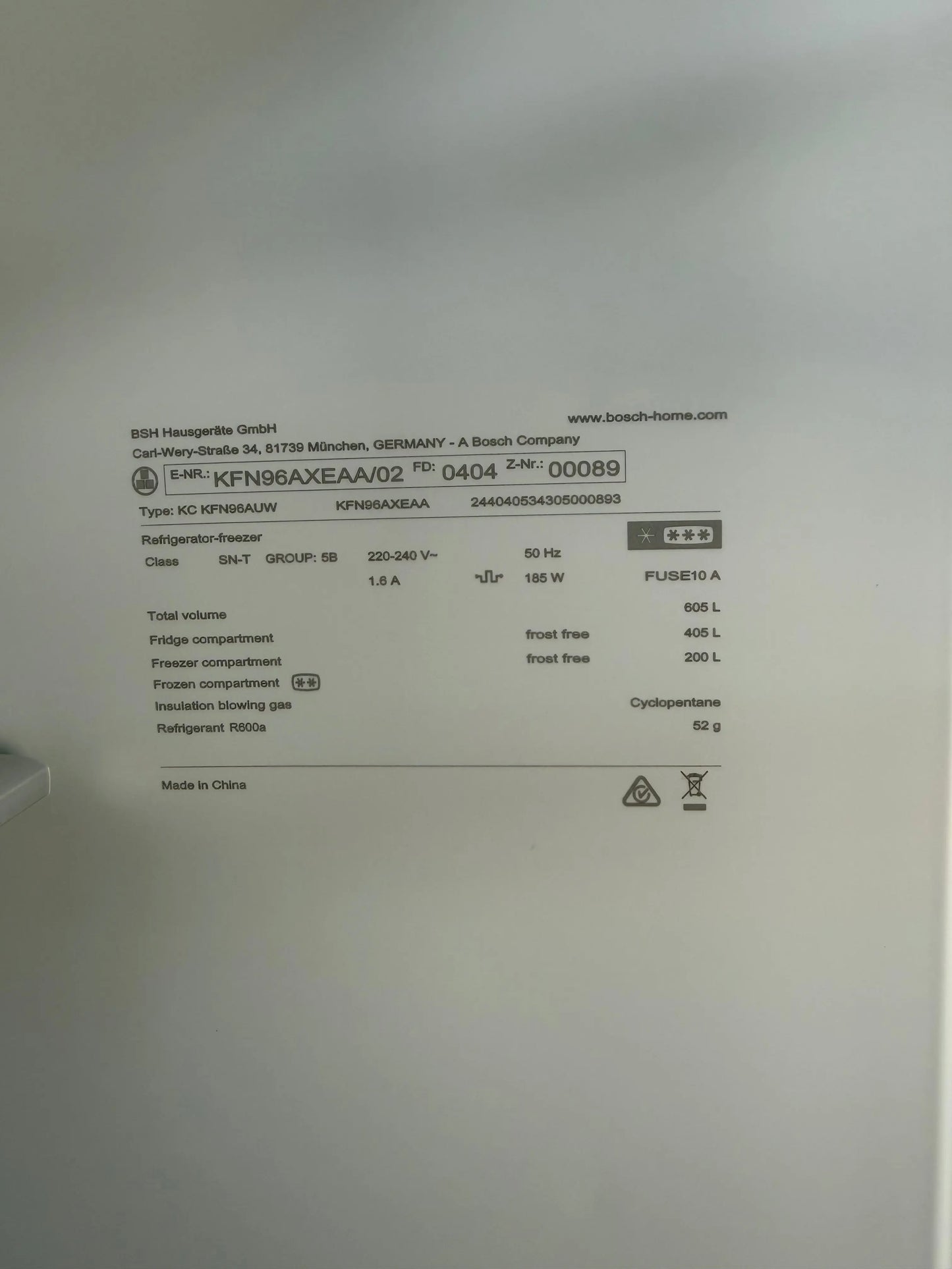 Factory Second Bosch 605L Quad Door Fridge Freezer | BRISBANE