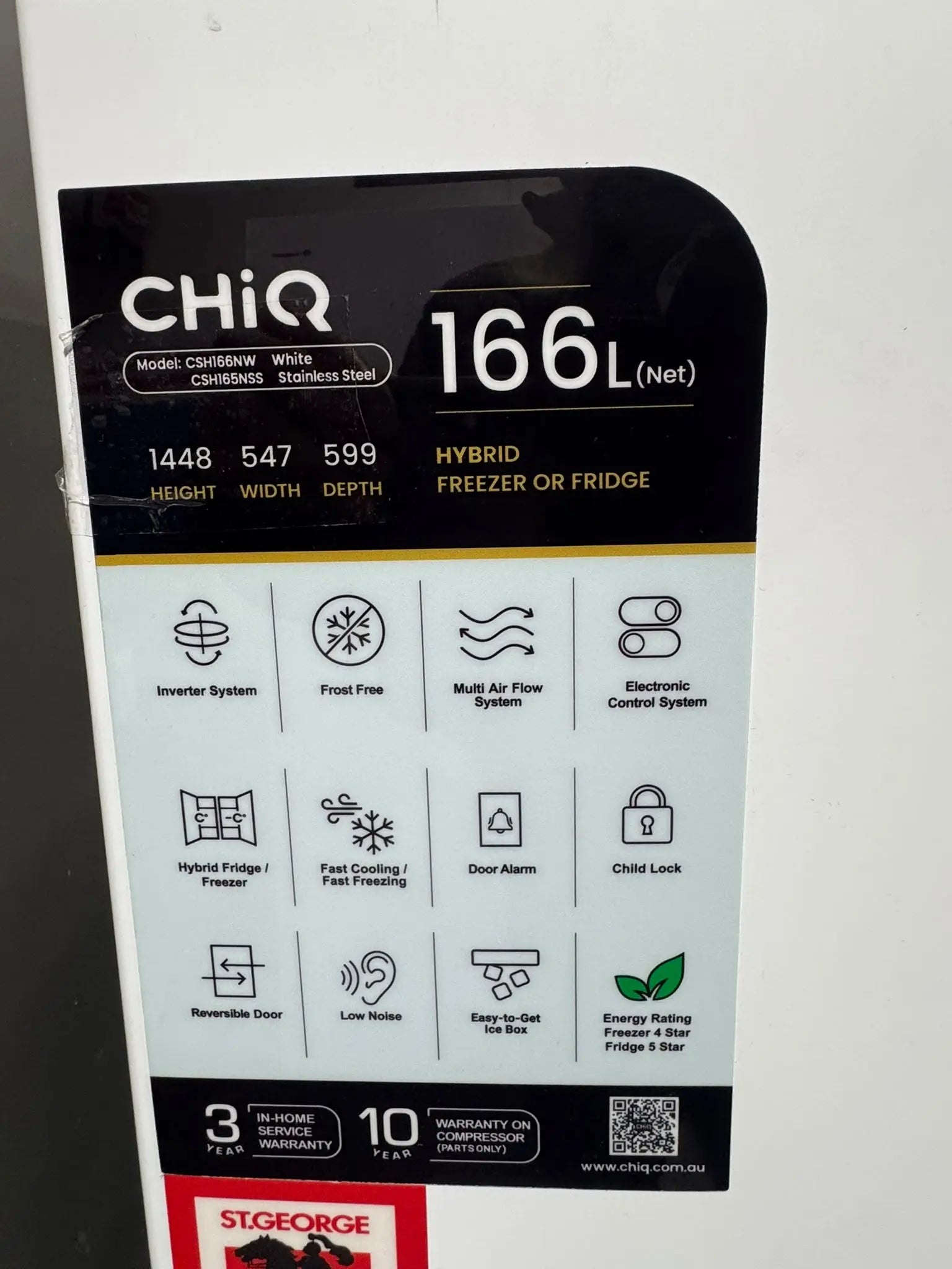 Factory Second CHiQ 166L Hybrid Freezer | PERTH