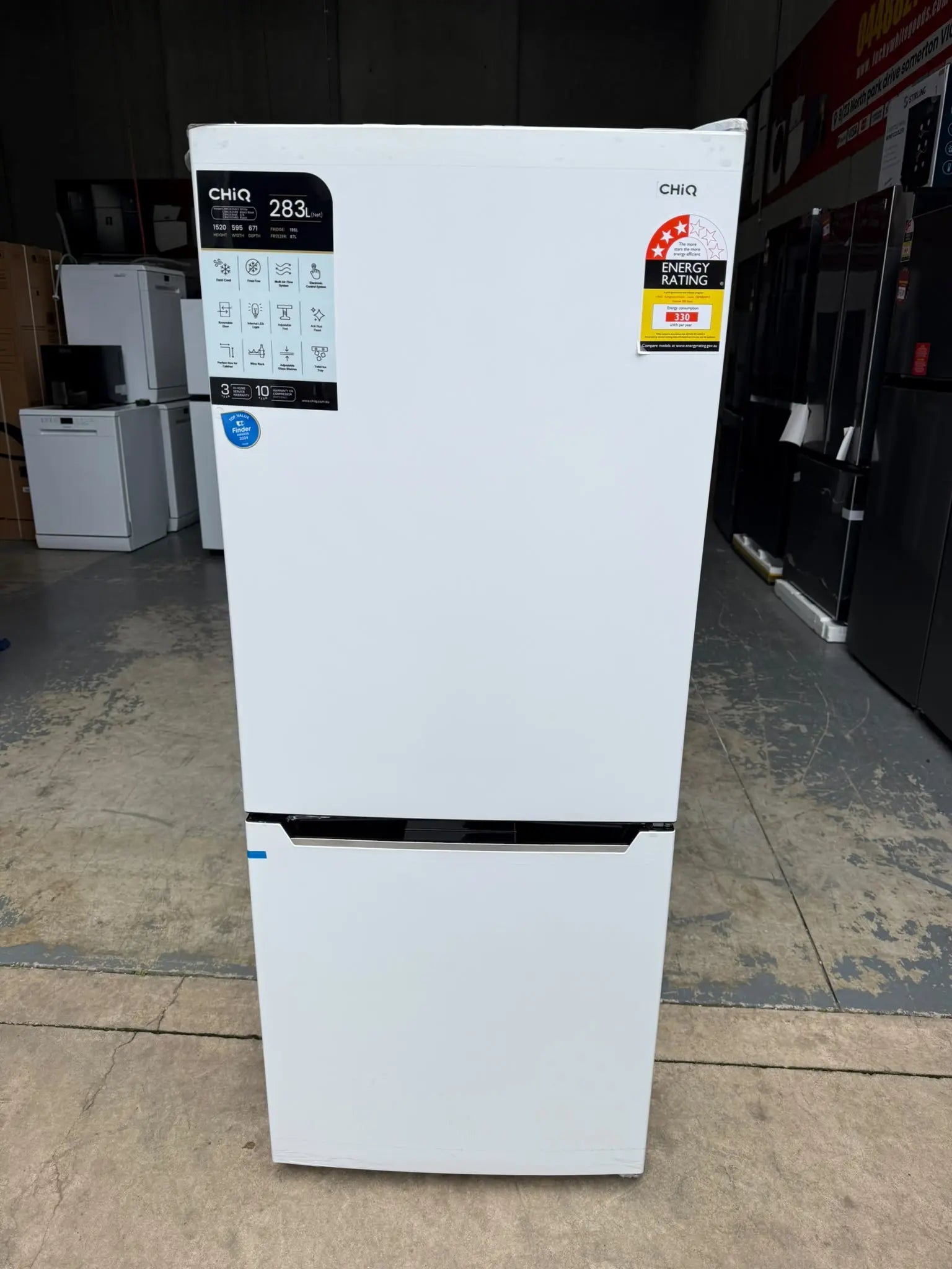 Factory Second CHiQ 283L Bottom Mount Fridge Freezer | MELBOURNE