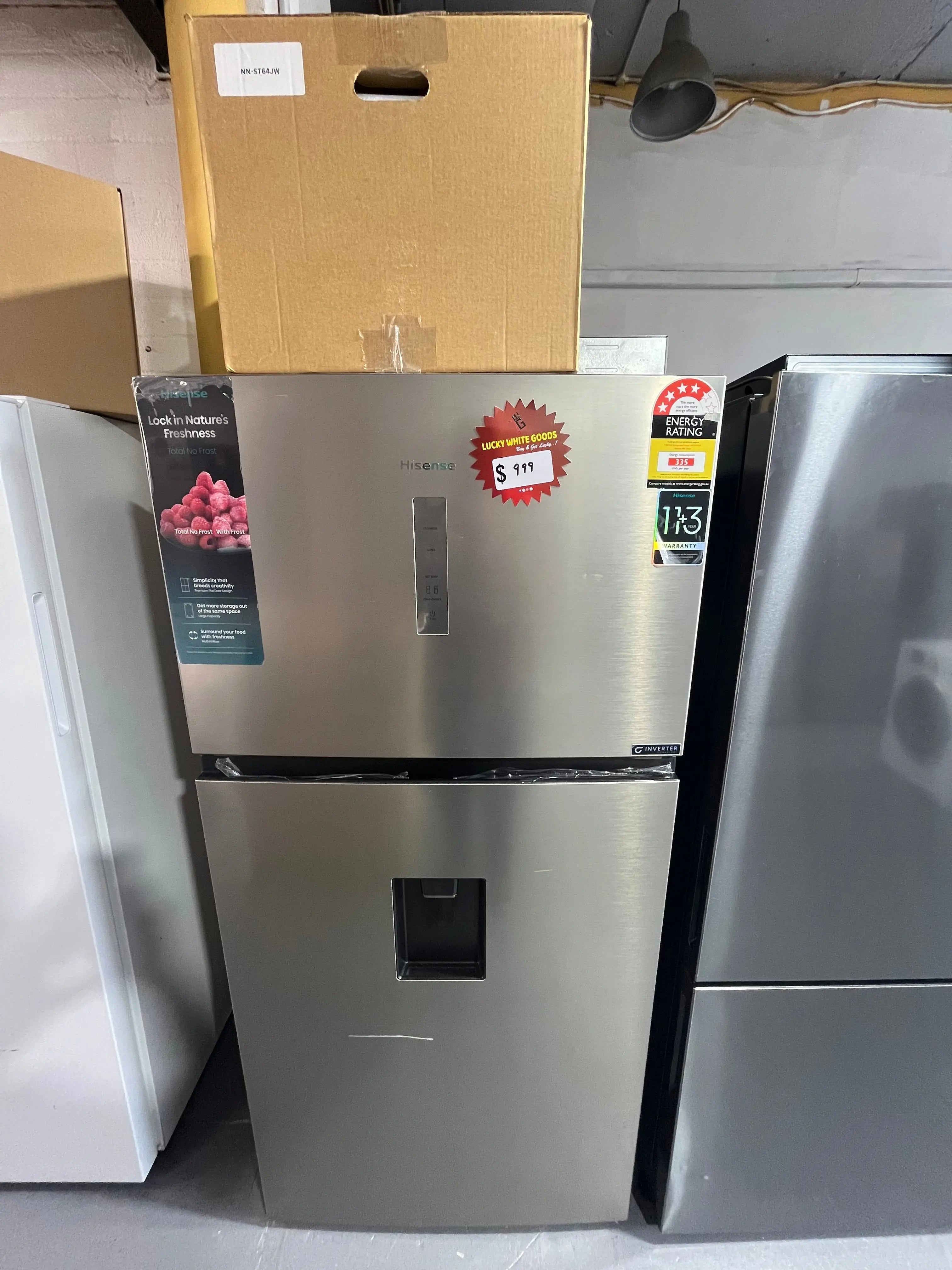 Factory Second Hisense HRTF497SW Fridge + Factory second Panasonic NN-ST64JW Microwave Combo | ALEXANDRIA