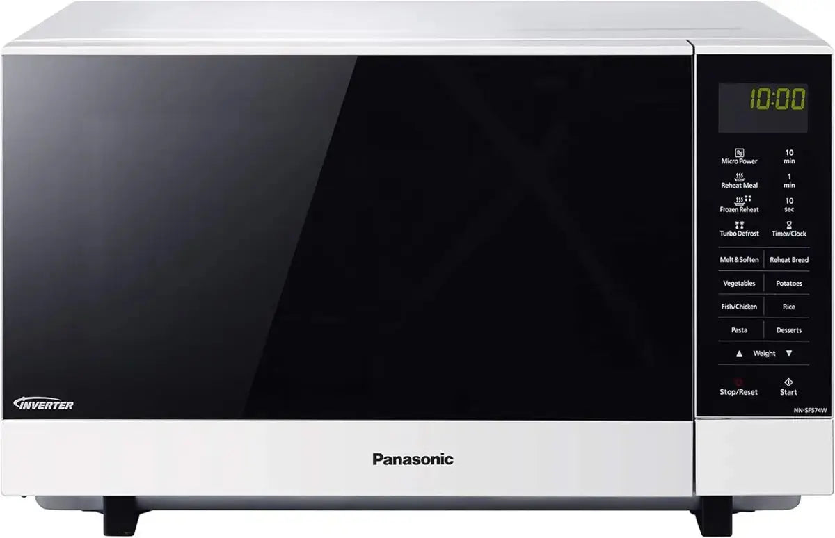 Factory Second Panasonic NN-SF564W Flat Bed Inverter Microwave – 27L White Flatbed Inverter Microwave | 1000W Touch Controls | ALEXANDRIA