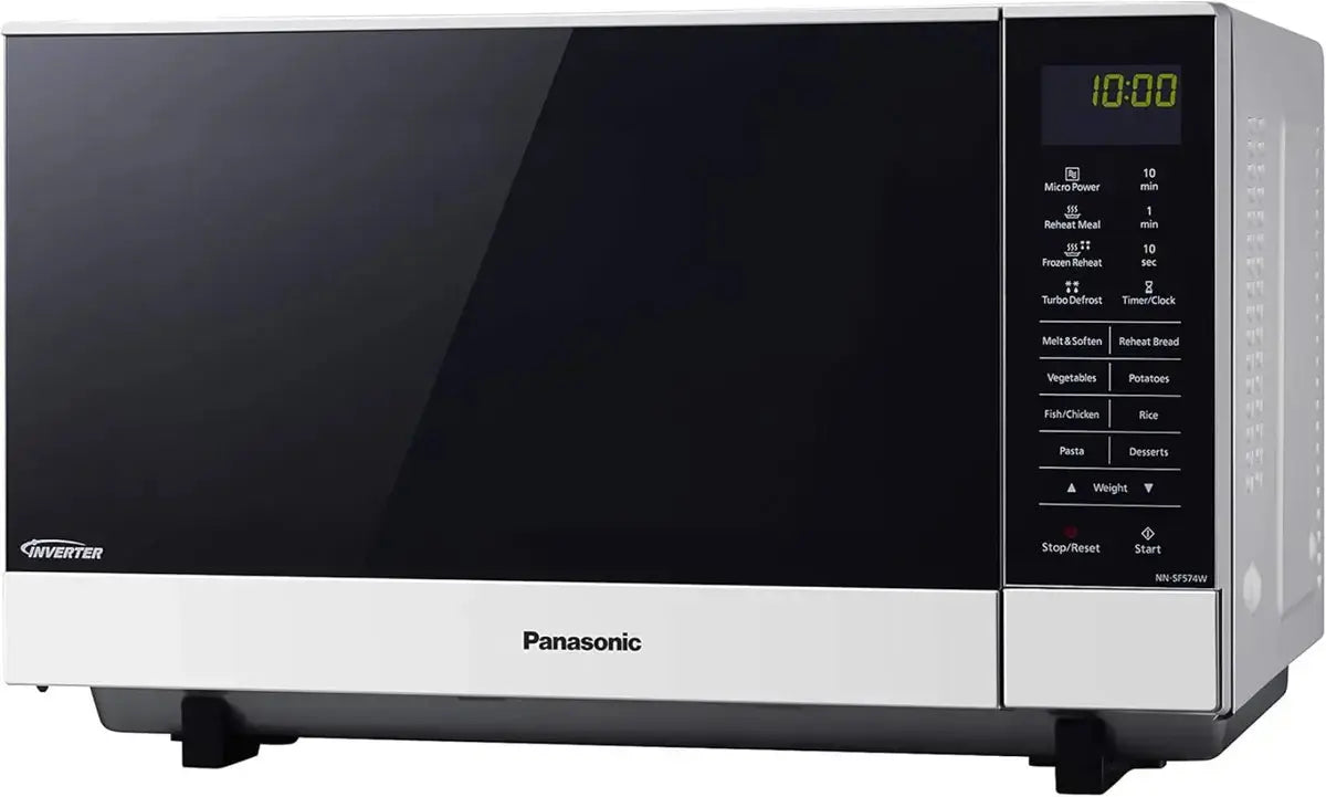 Factory Second Panasonic NN-SF564W Flat Bed Inverter Microwave – 27L White Flatbed Inverter Microwave | 1000W Touch Controls | ALEXANDRIA