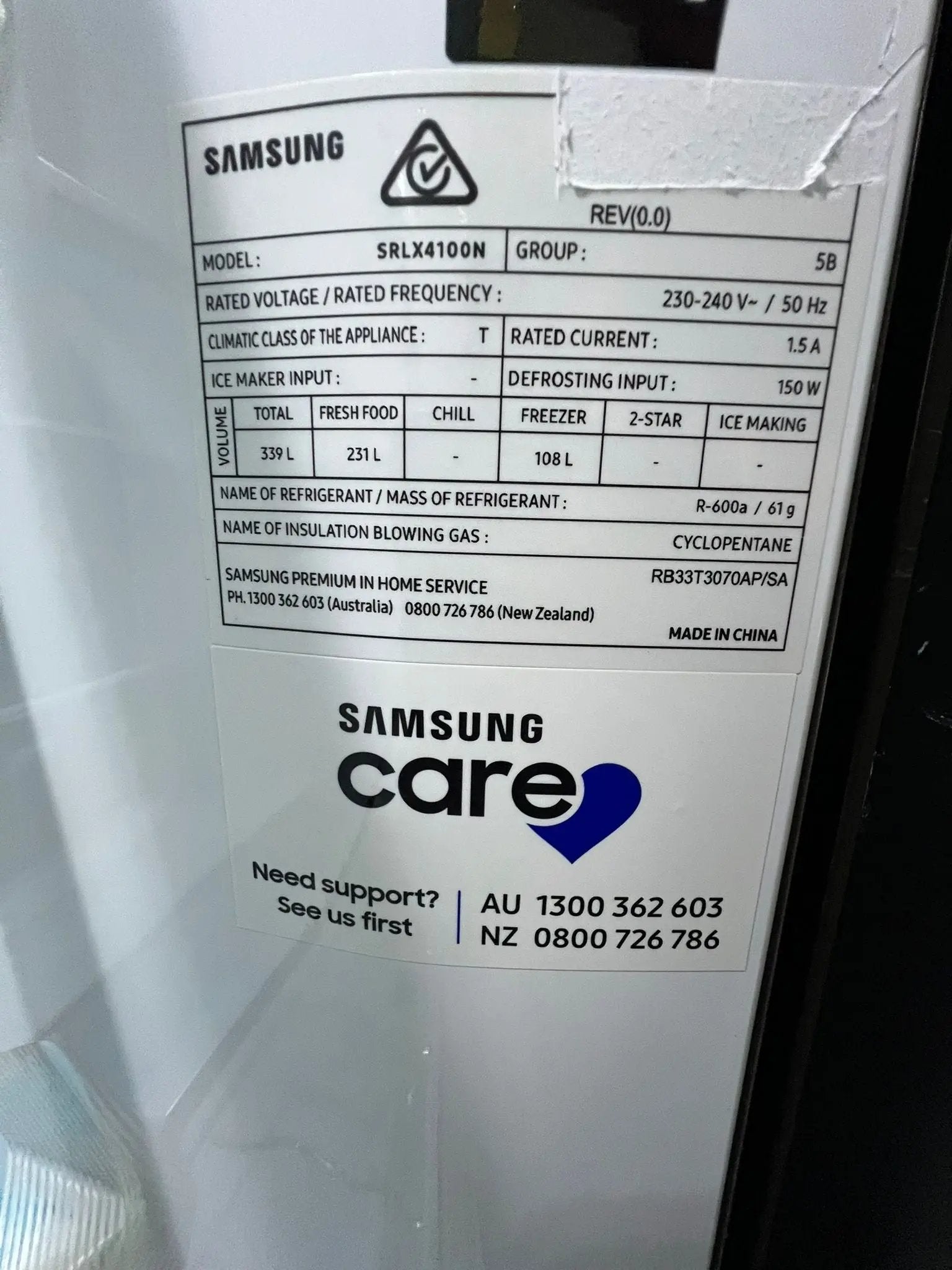 Factory Second Samsung 339L Fridge-Freezer PureFlat HRSBS649SW | ADELAIDE