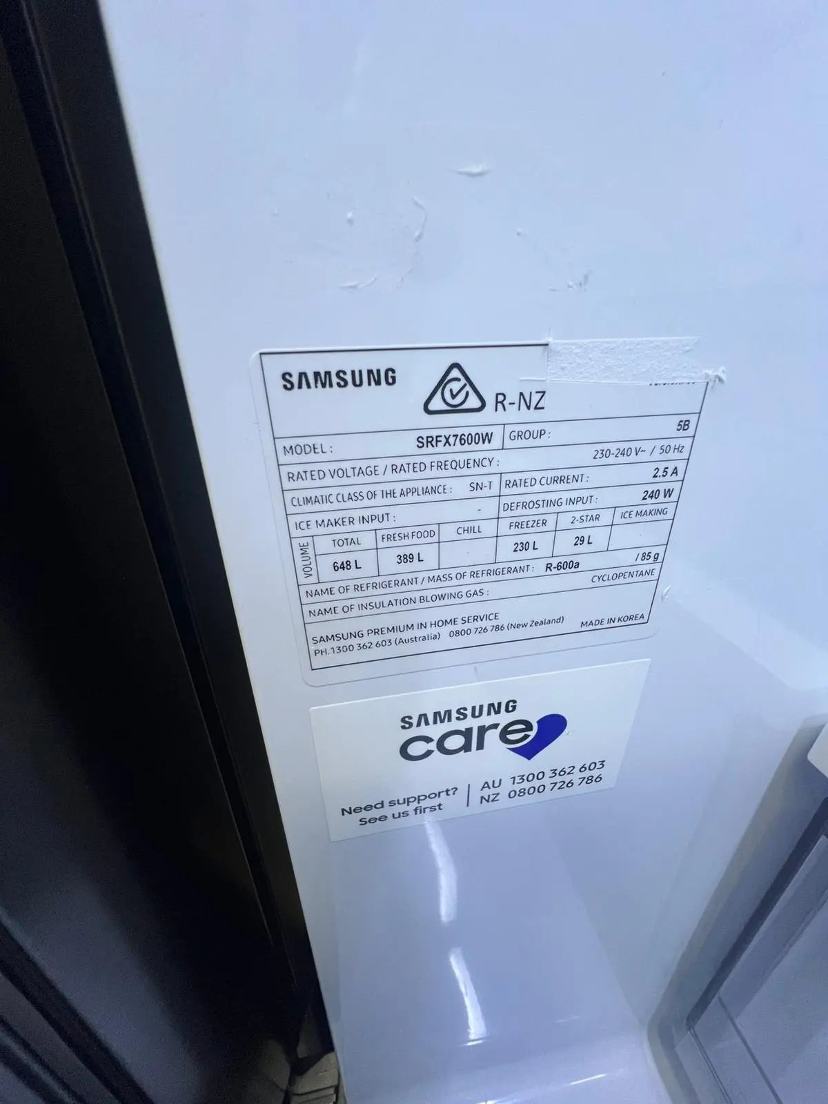 Factory Second Samsung 648L French Door Refrigerator SRFX7600W | ADELAIDE