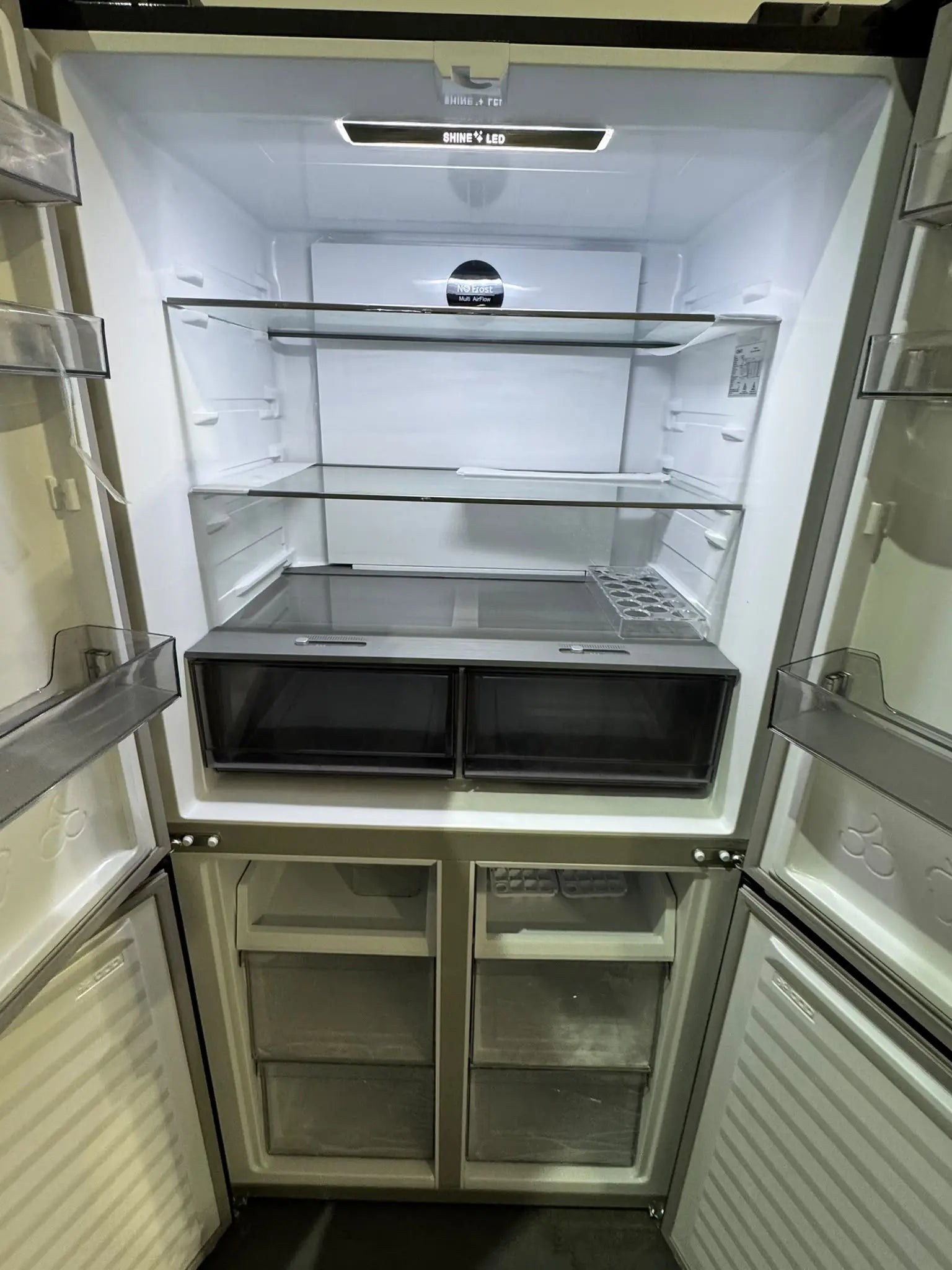 Factory Seconds CHiQ 503L Quad Door Fridge Freezer – Black Steel | PERTH