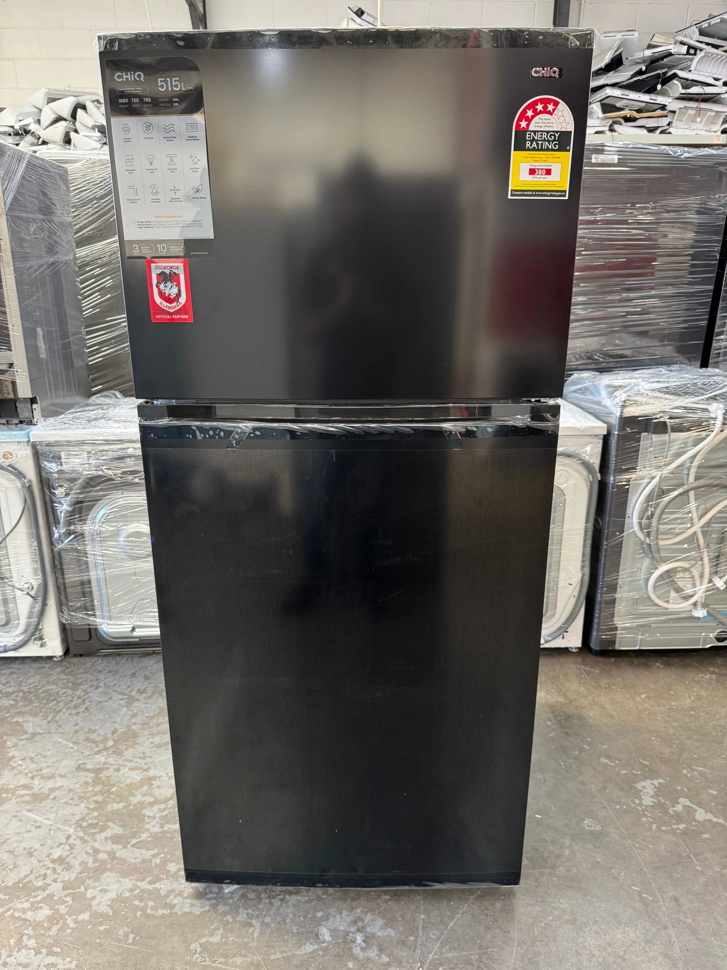 Factory Seconds CHiQ 515L Top Mount Matte Black Frost Free Fridge CTM514NB | SYDNEY