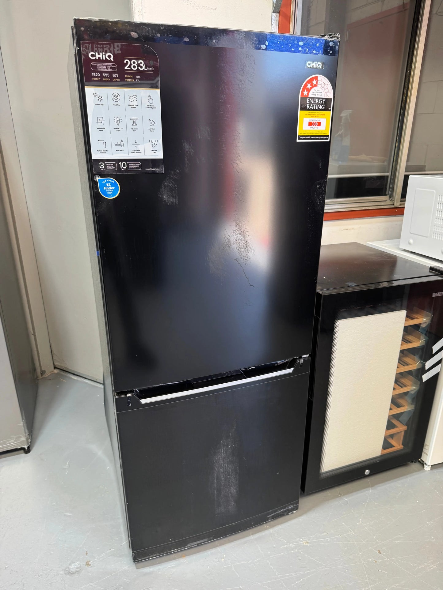 Factory Seconds CHiQ CBM280NB3 283L Bottom Mount Fridge (Black) | SYDNEY