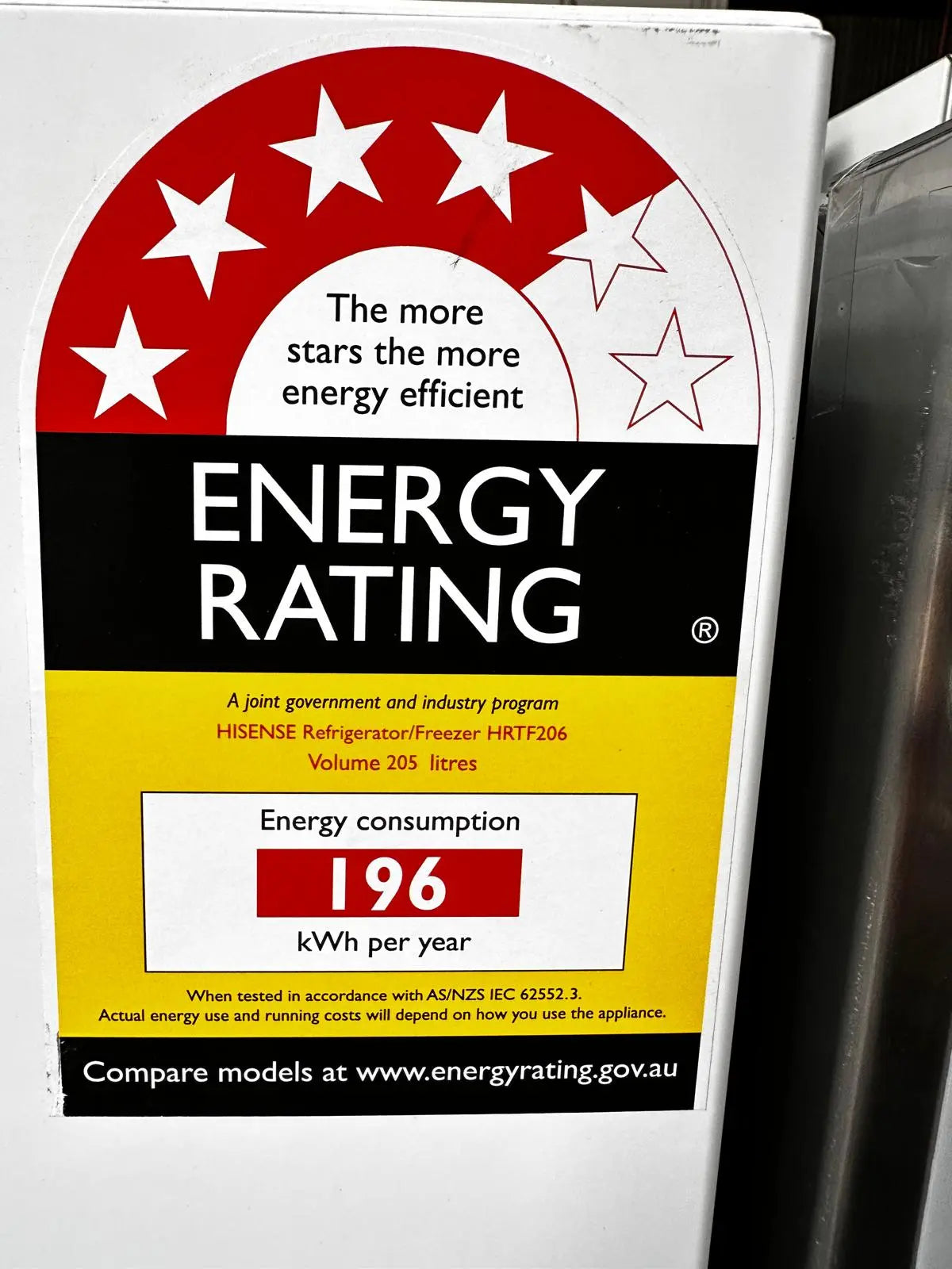 Factory Seconds Hisense 205L Top Mount Fridge Freezer HRTF206 | ADELAIDE