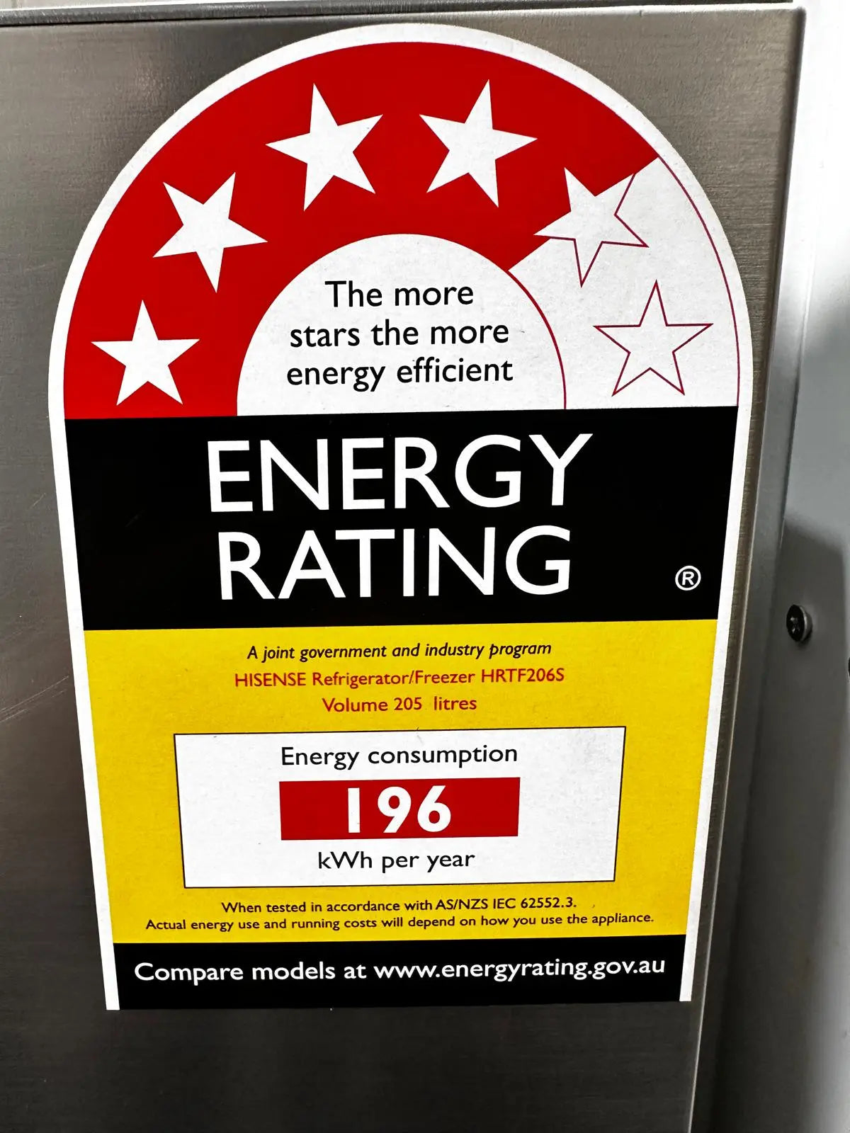 Factory Seconds Hisense 205L Top Mount Fridge Freezer HRTF206S | ADELAIDE