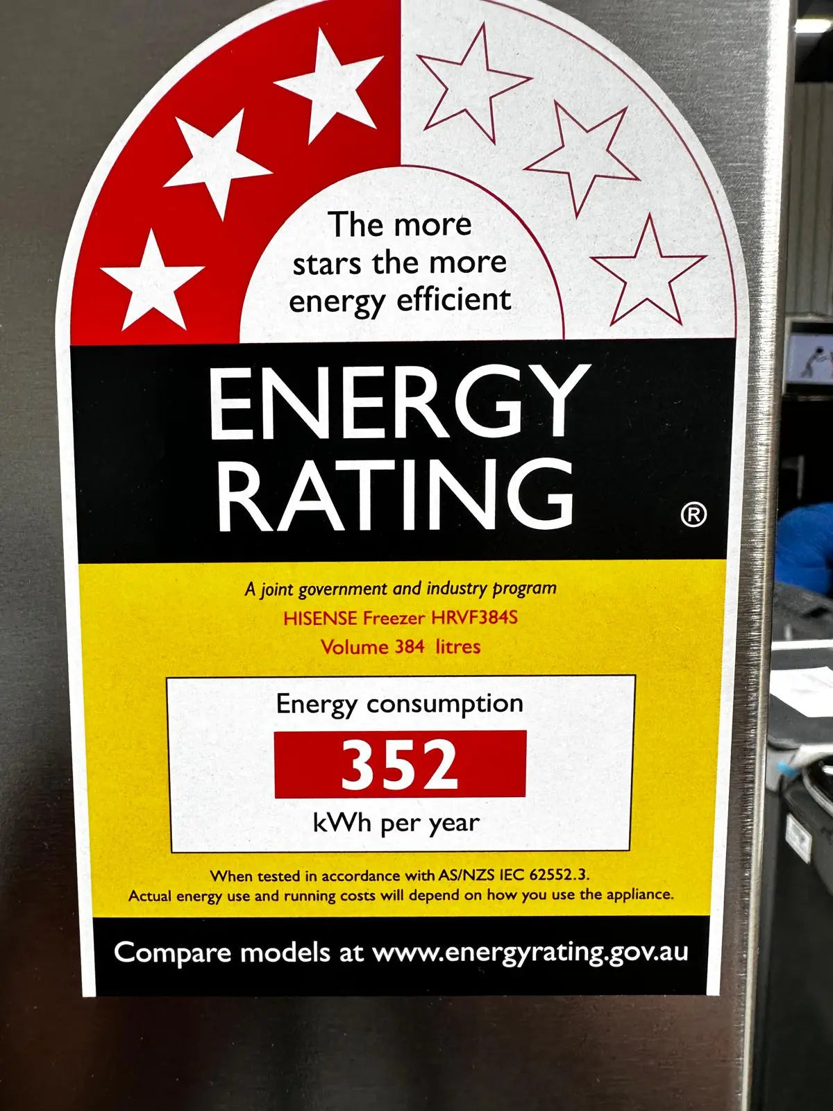 Factory Seconds Hisense 384L Vertical Hybrid Fridge Freezer HRVF384S | ADELAIDE