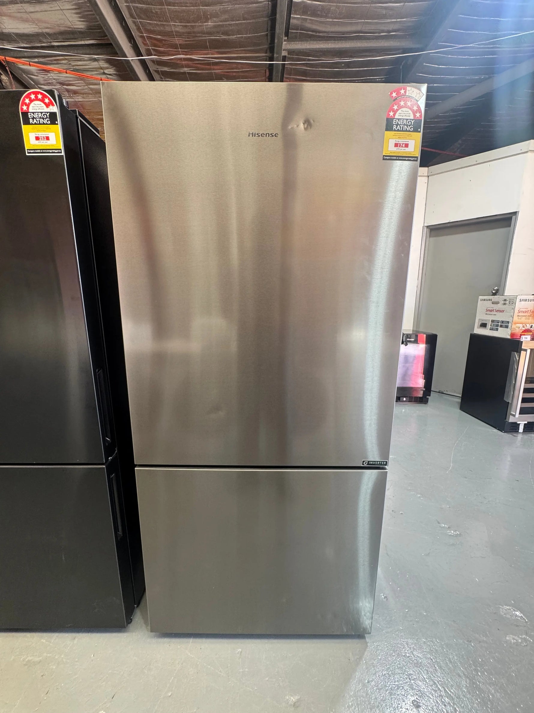 Factory Seconds Hisense 503L EcoVision Bottom Mount Fridge Dark Stainless Steel HRBM503E | SYDNEY