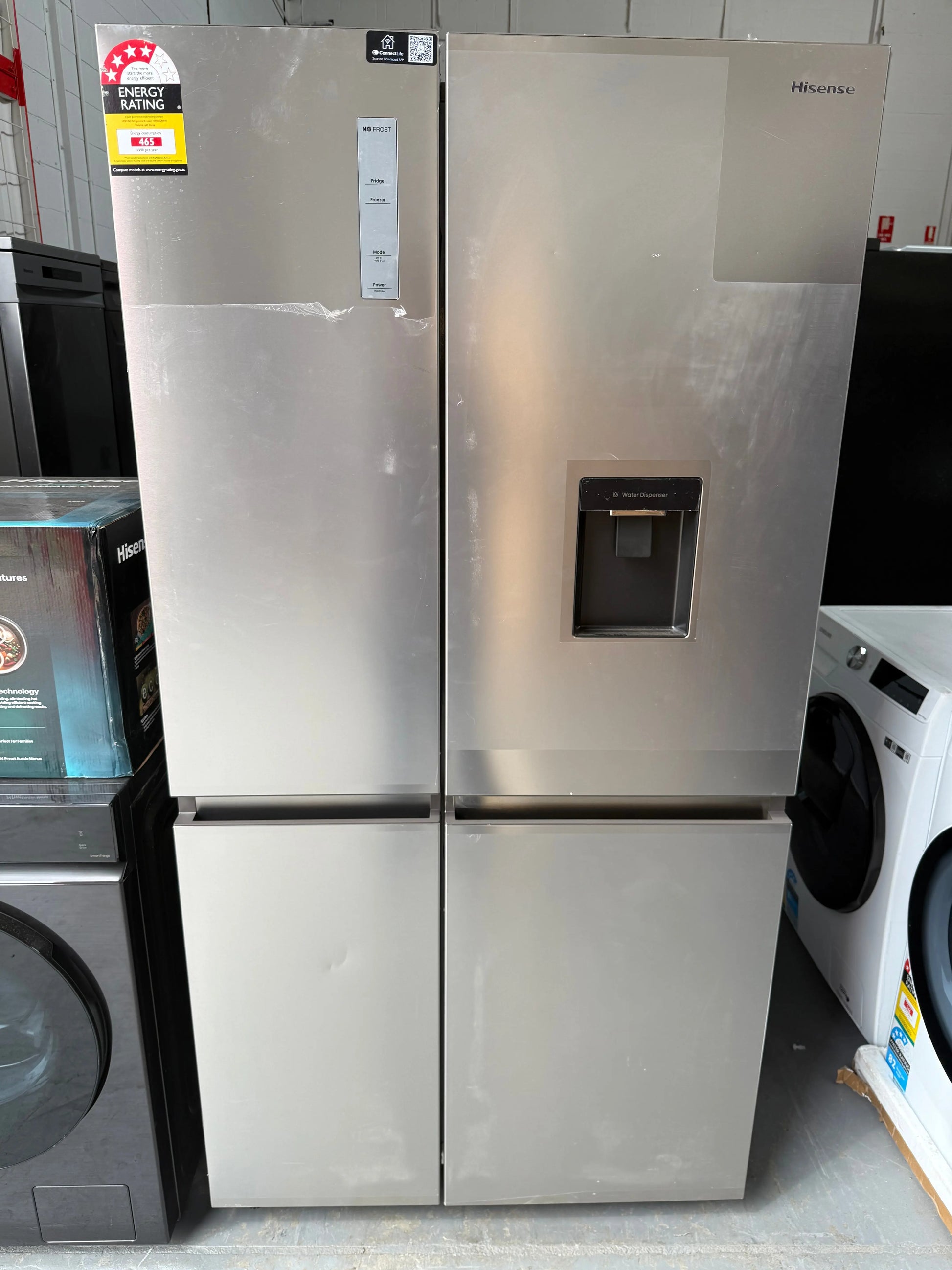 Factory Seconds Hisense 649 Litres Fridge Freezer and Samsung 12 Kgs Washing Machine and Hisense 42 Litres Microwave | ADELAIDE