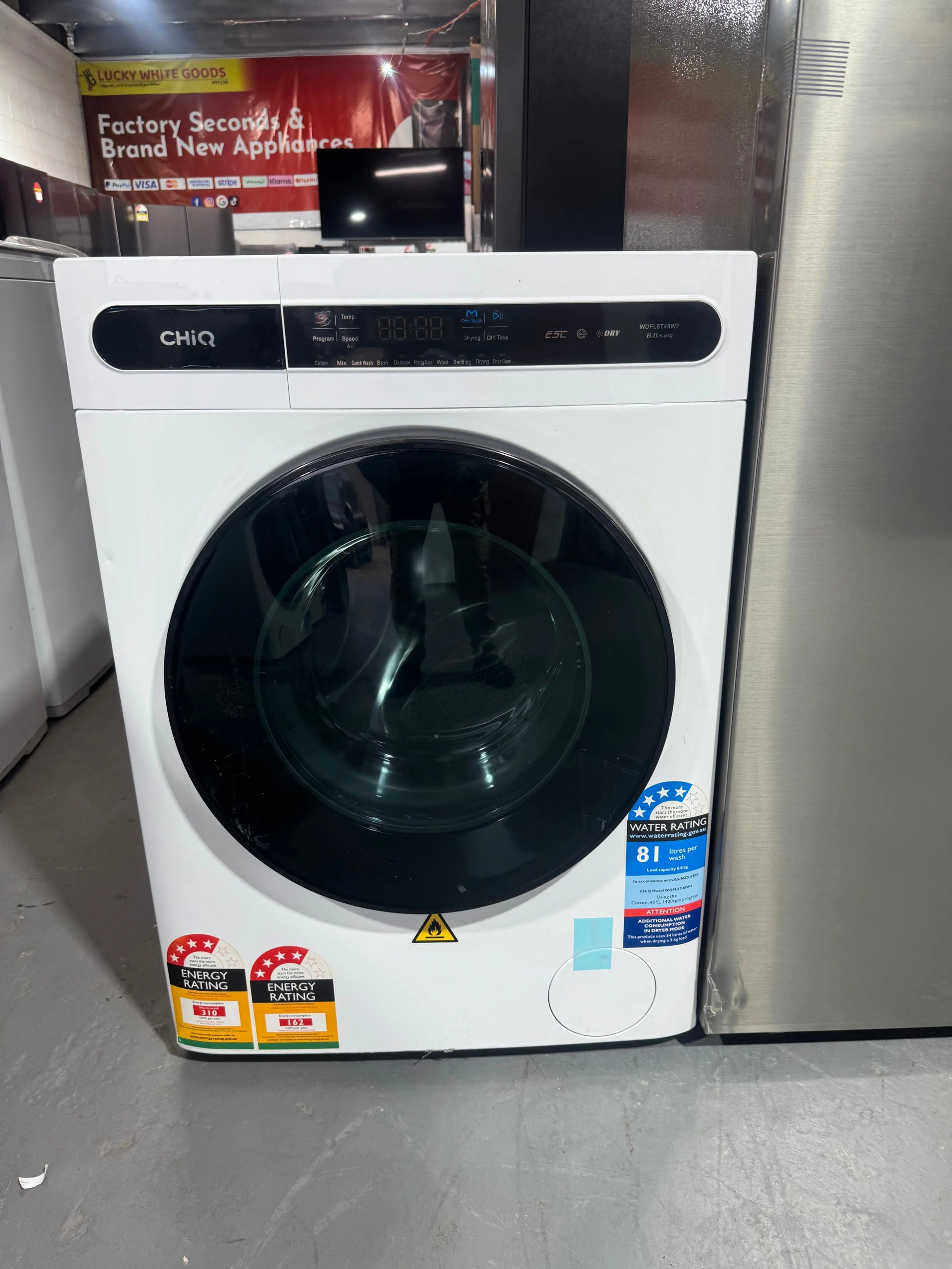 Factory Seconds LG 315L Top Mount Frost Free Silver Fridge GT-3S And CHIQ 8kg Washing Machine Combo | SYDNEY