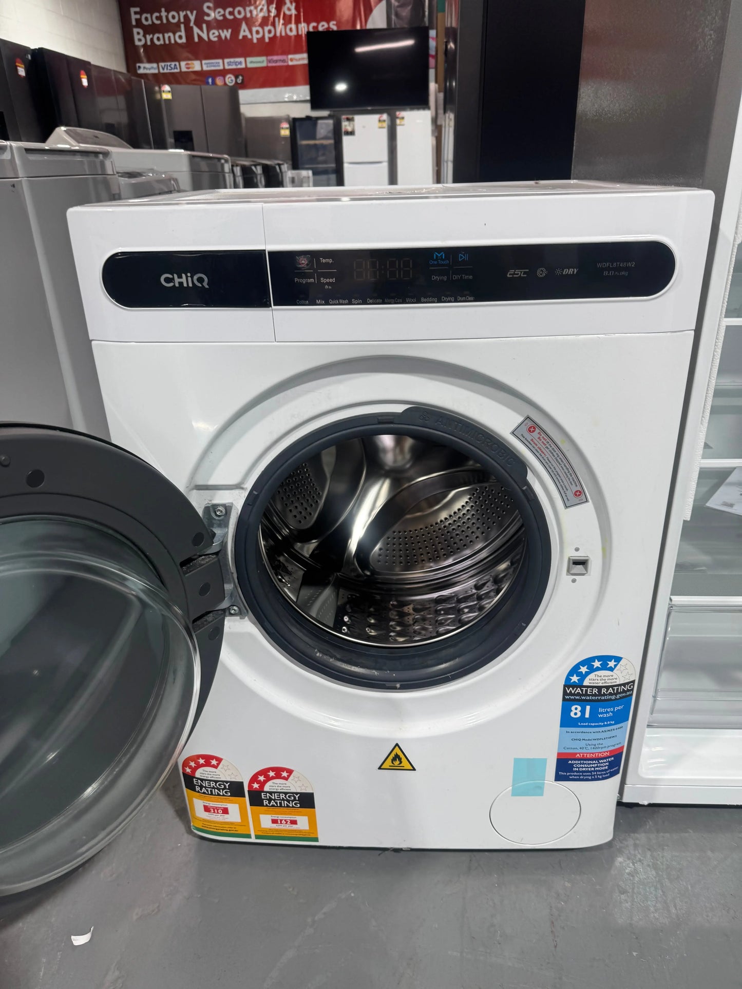 Factory Seconds LG 315L Top Mount Frost Free Silver Fridge GT-3S And CHIQ 8kg Washing Machine Combo | SYDNEY