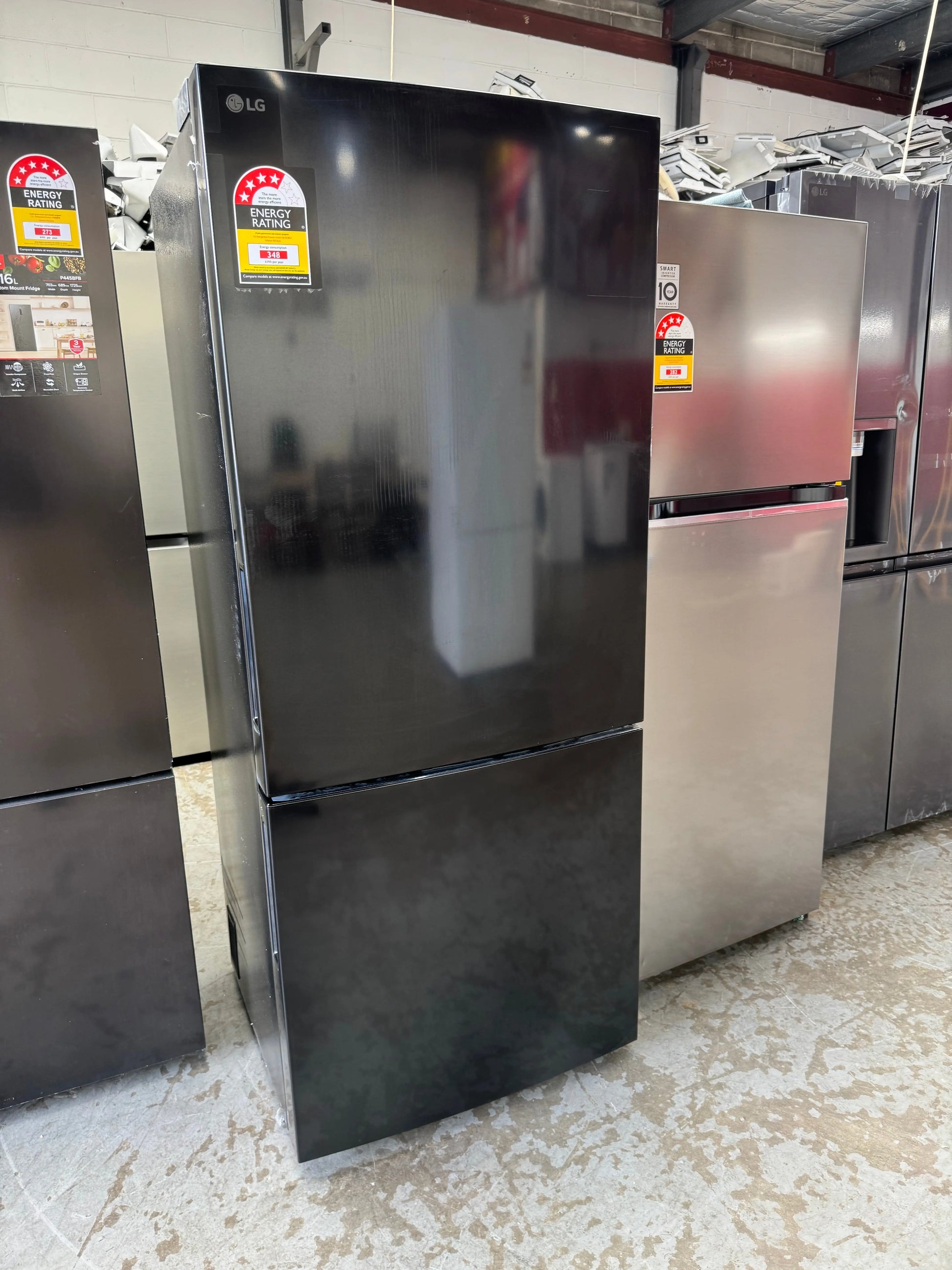 Factory Seconds LG GB-455BLE 420L Bottom Mount Fridge (Black) | SYDNEY