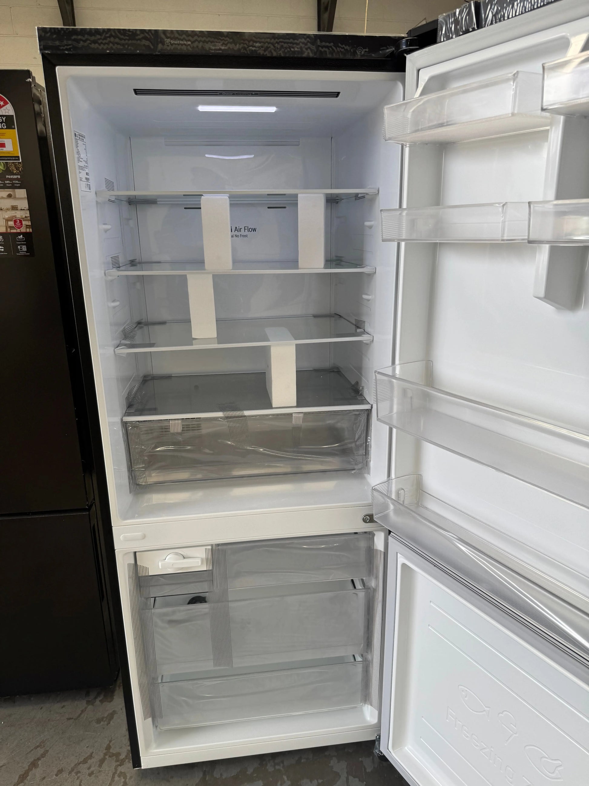 Factory Seconds LG GB-455BLE 420L Bottom Mount Fridge (Black) | SYDNEY