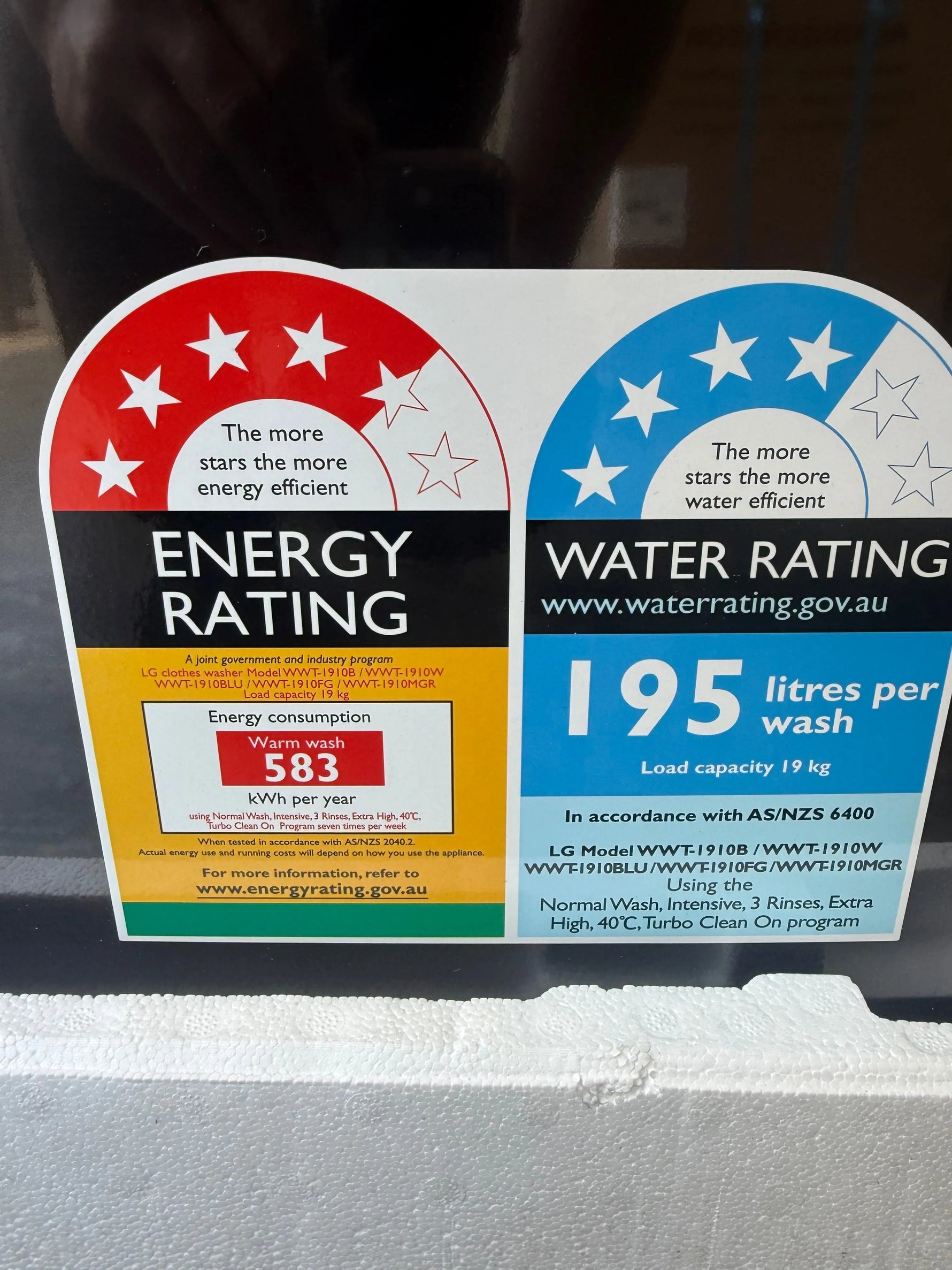 Factory Seconds LG WashTower 19kg/10Kg All‑In‑One Stacked Washer & Dryer – WWT‑1910B (Black Steel) | MELBOURNE